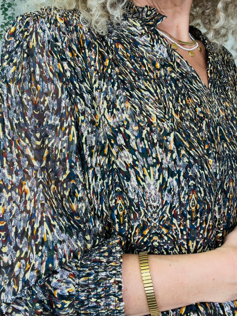 Metallic Patterned Blouse - Size 3