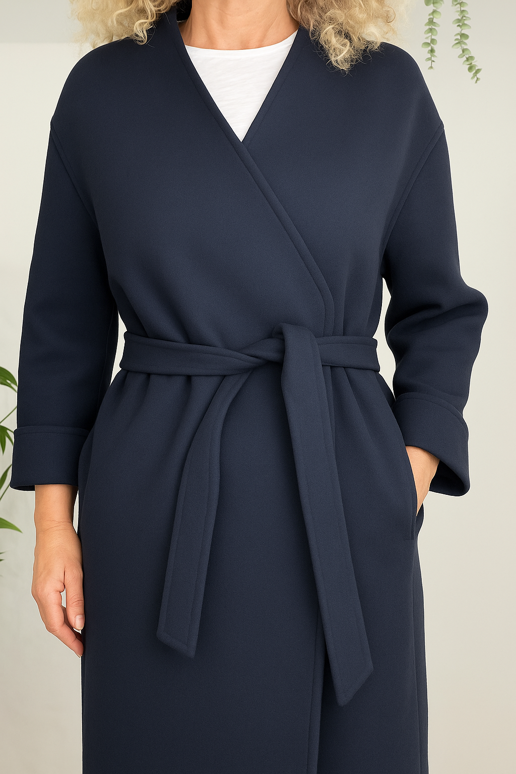 Belted Wool Coat - Size S