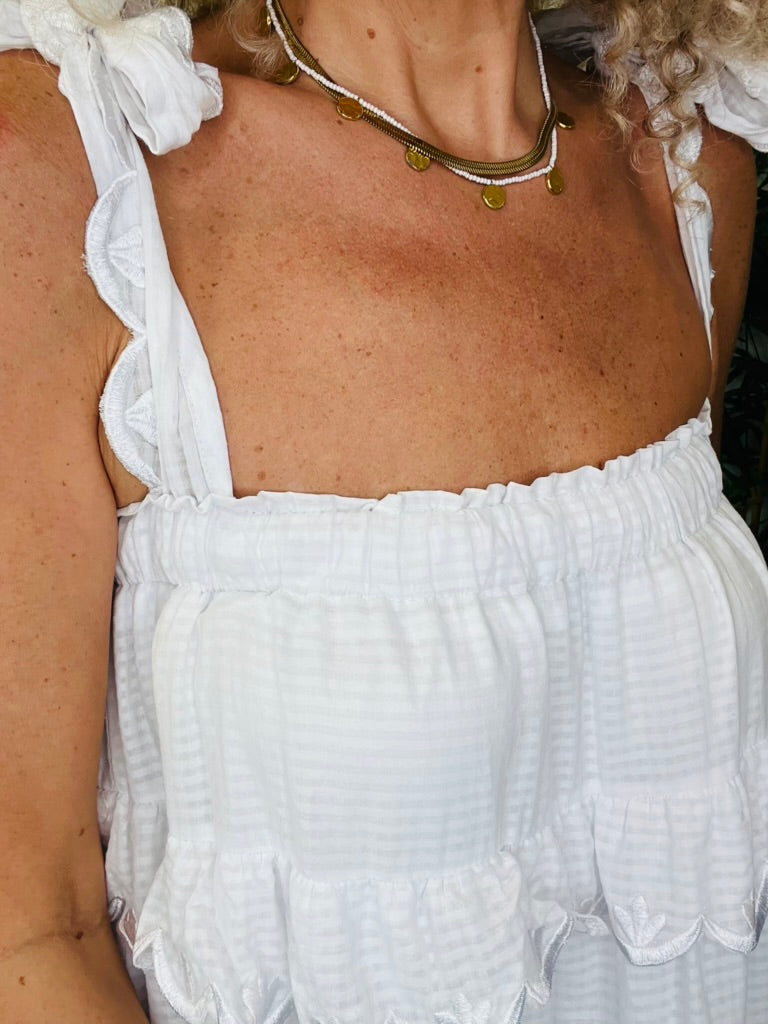 Tiered Cotton Dress - O/S