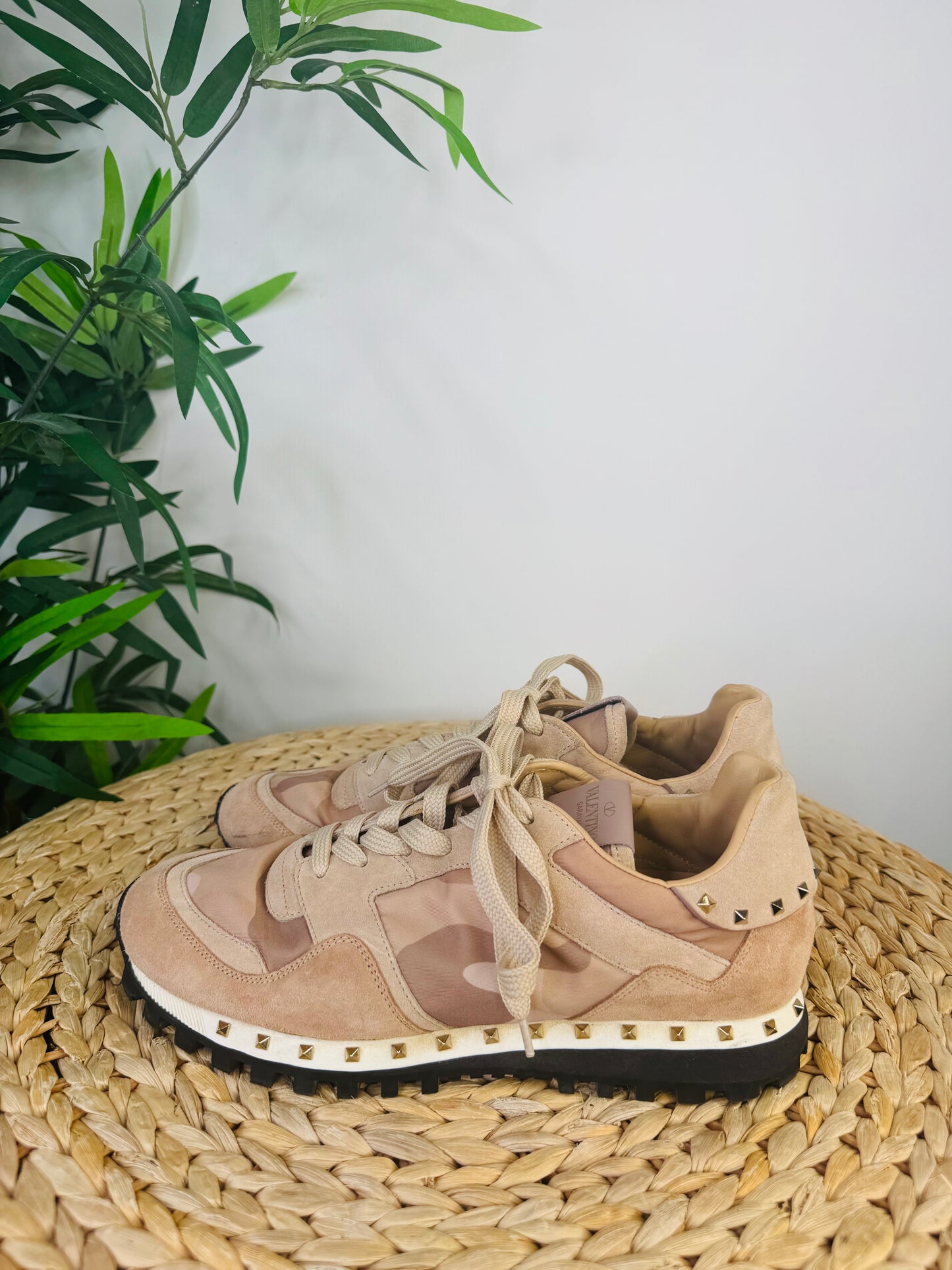 Rockstud Suede Trainers - Size 40