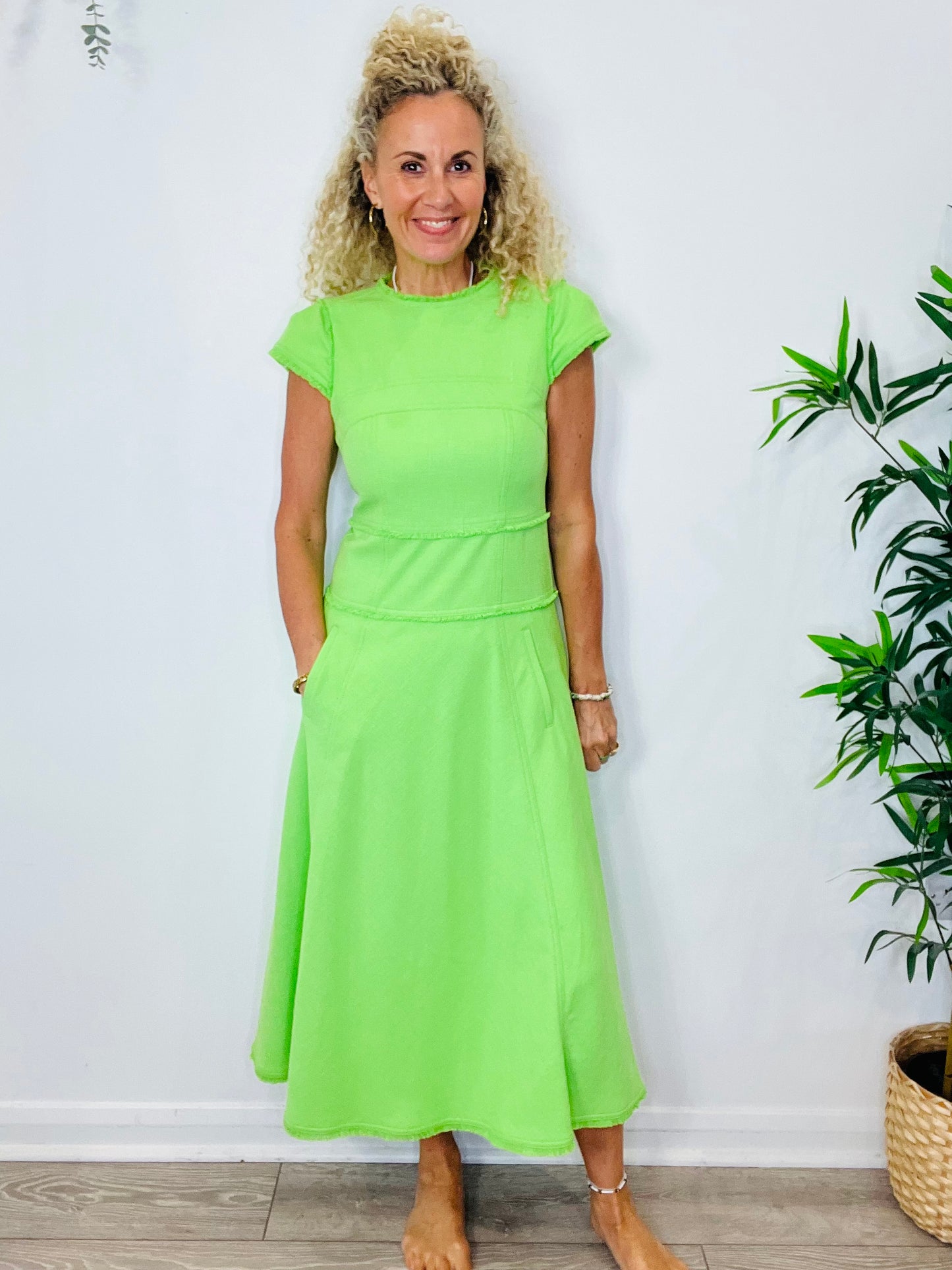 Textured Midi Dress - Size 10