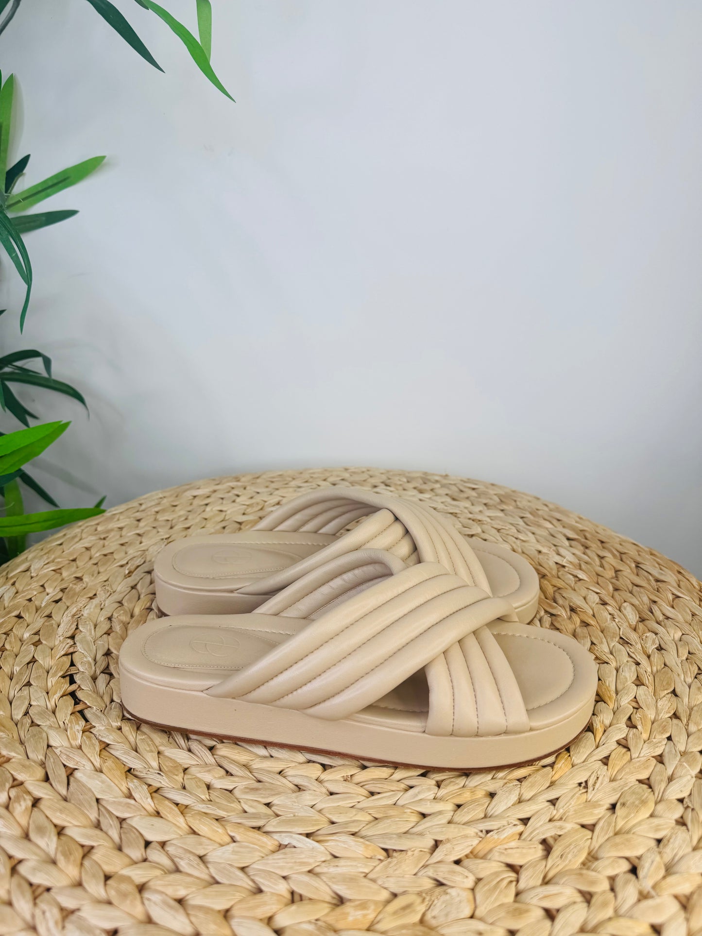 Leather Slides - Size 39.5