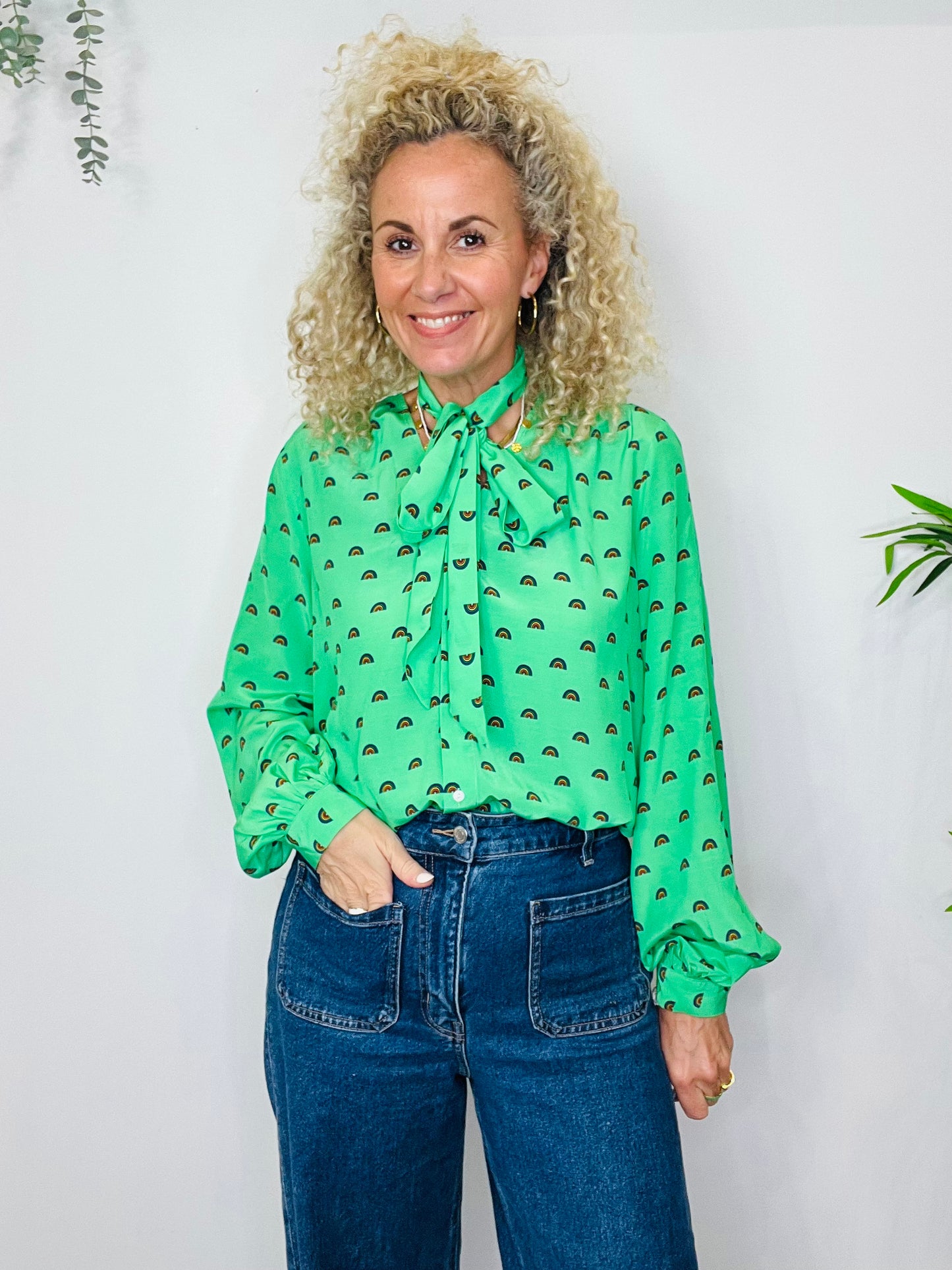 Rainbow Print Shirt - Size 16