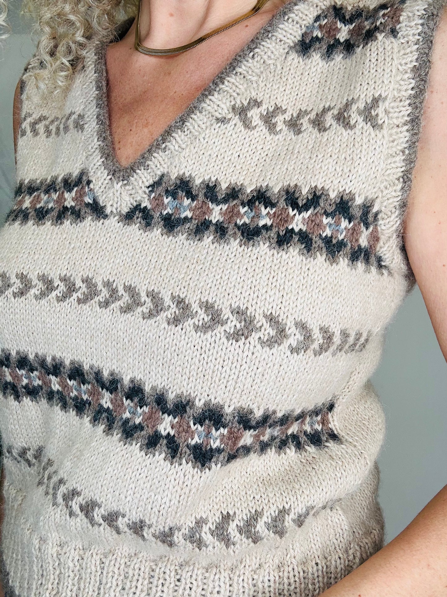 Fairisle Knitted Tank - Size S