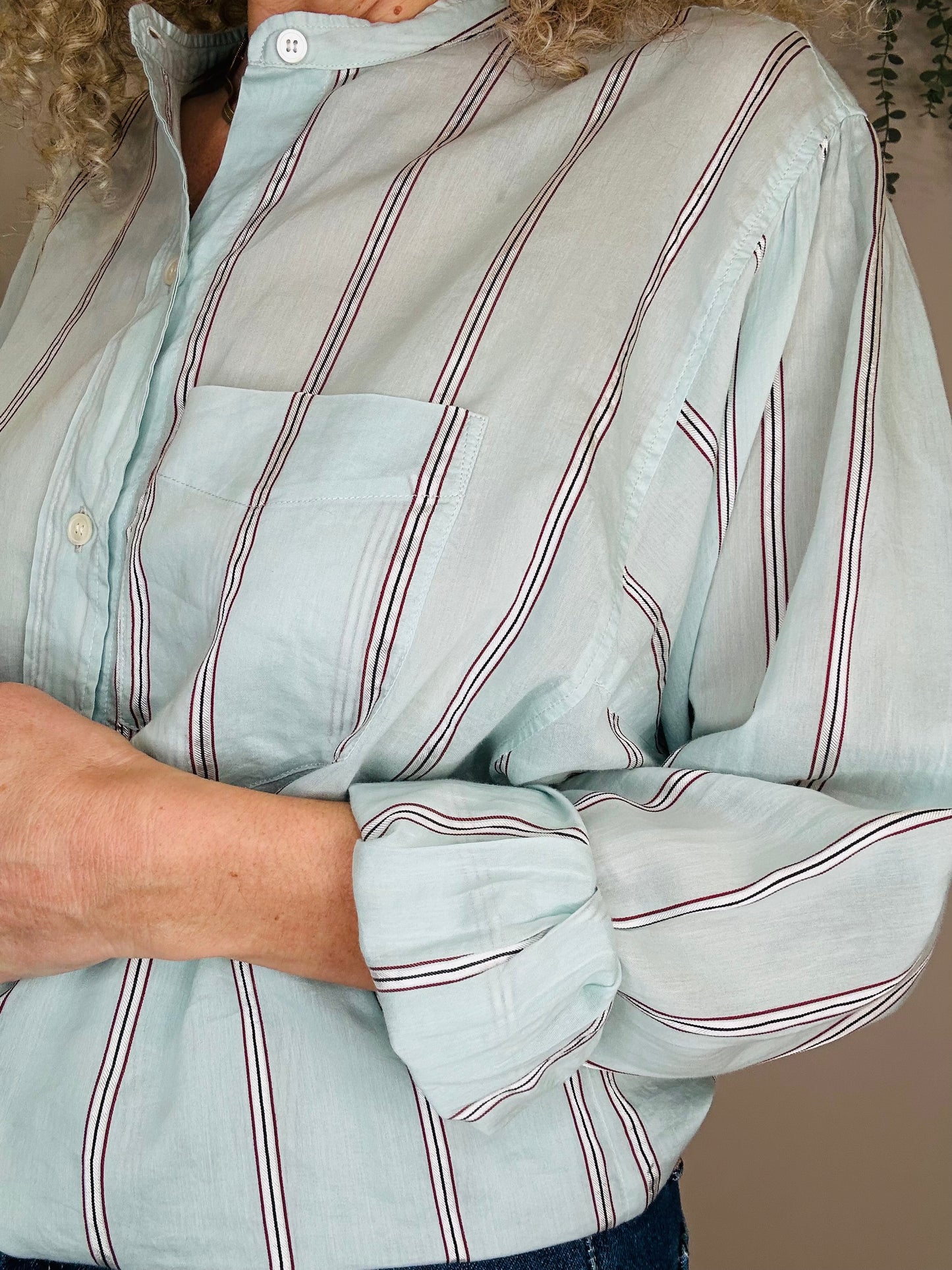 Striped Satchell Shirt - Size 38