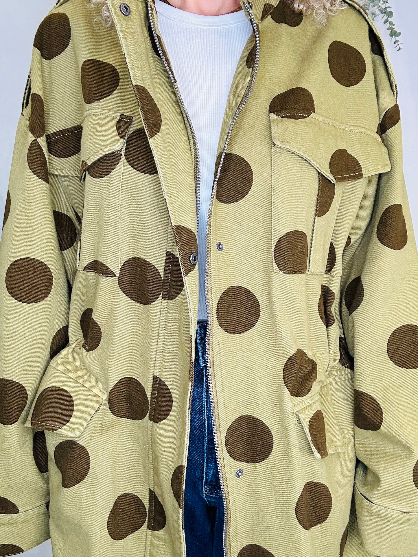 Polka Dot Utility Jacket - Size L