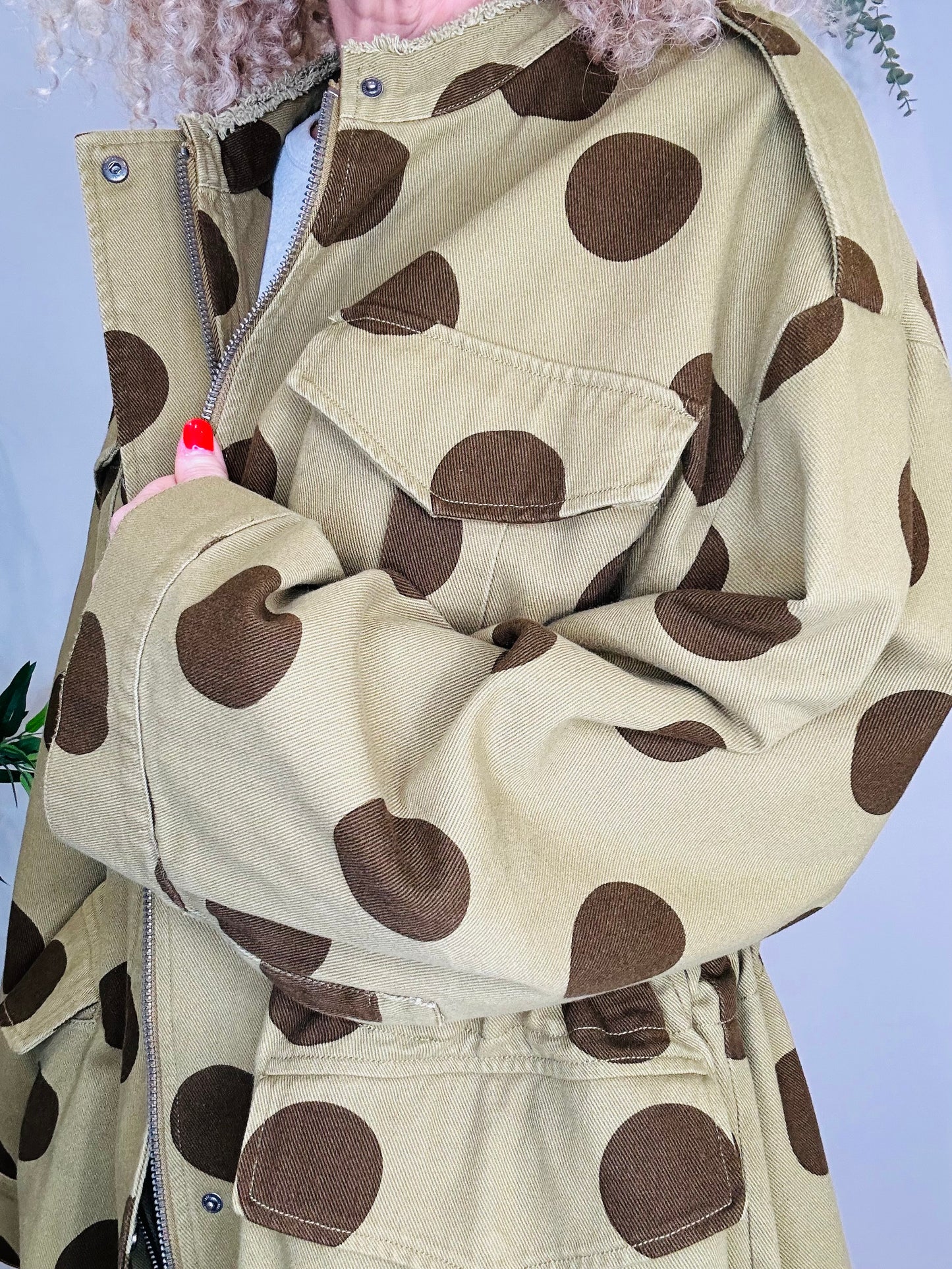 Polka Dot Utility Jacket - Size L