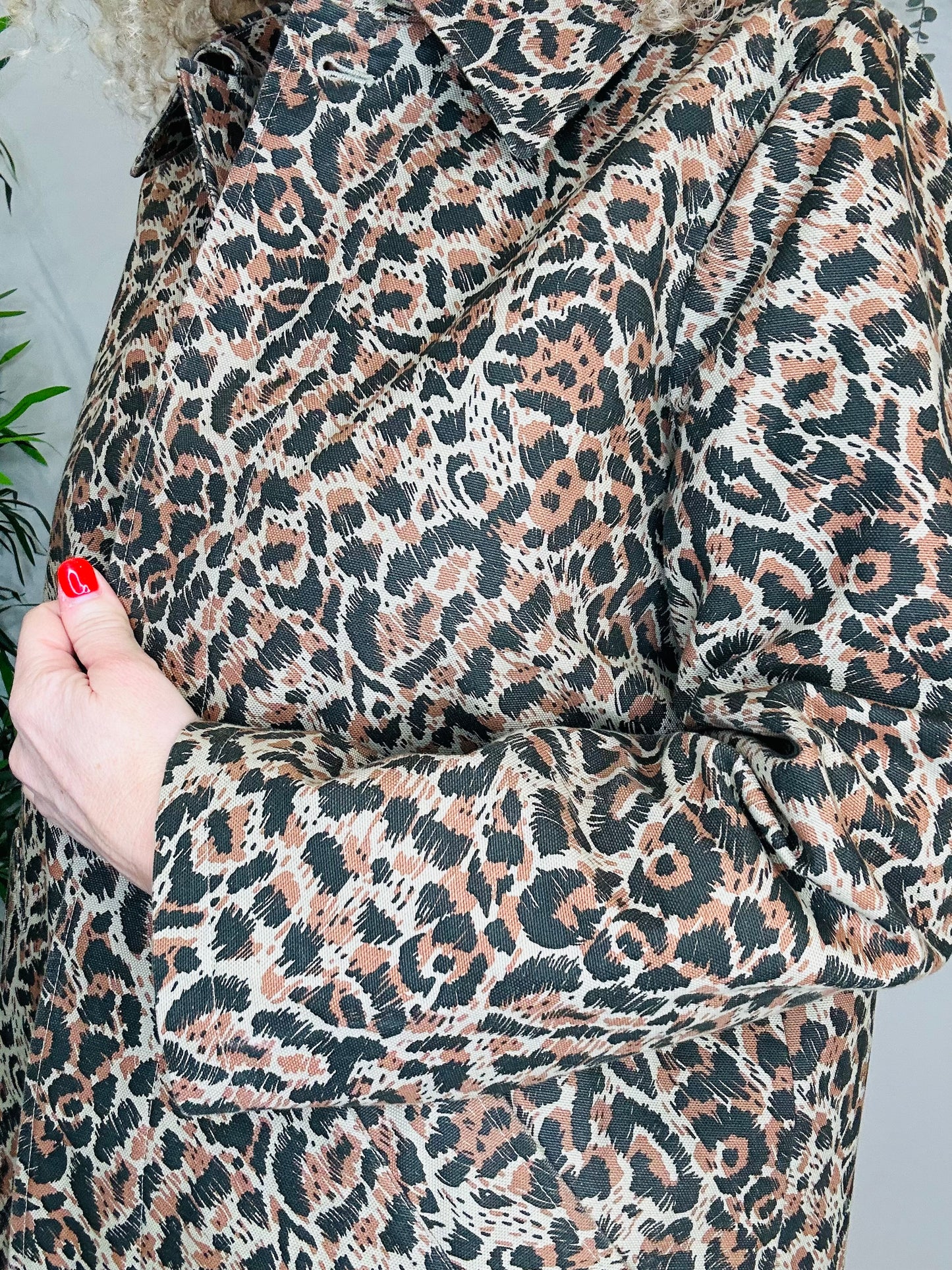 Animal Print Trench Coat - Size 10
