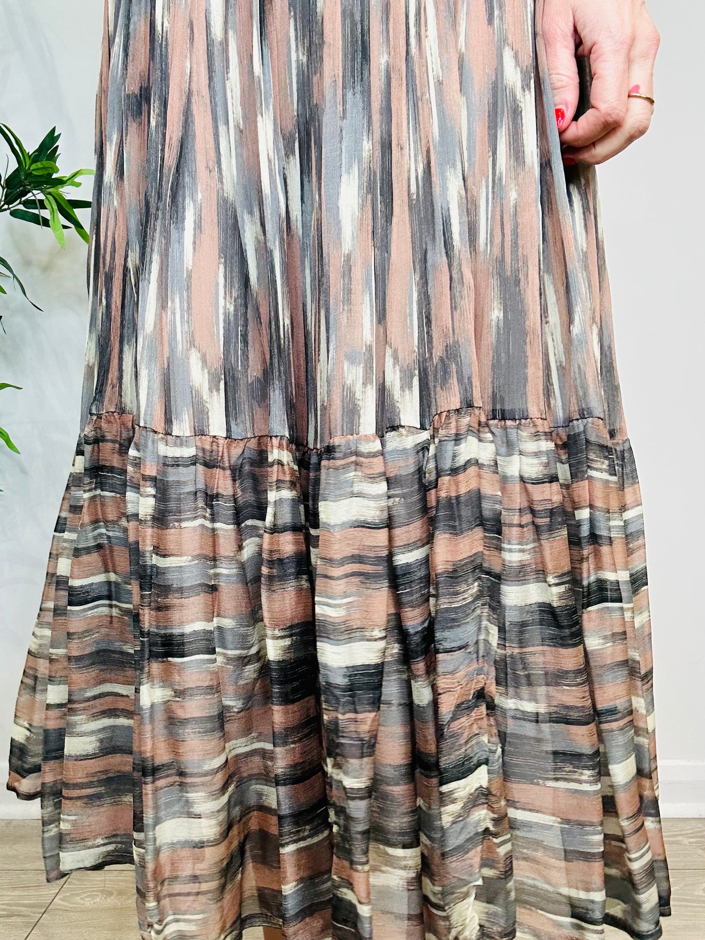Patterned Midi Skirt - Size 14