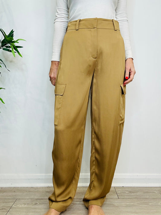 Satin Cargo Trousers - Size 40