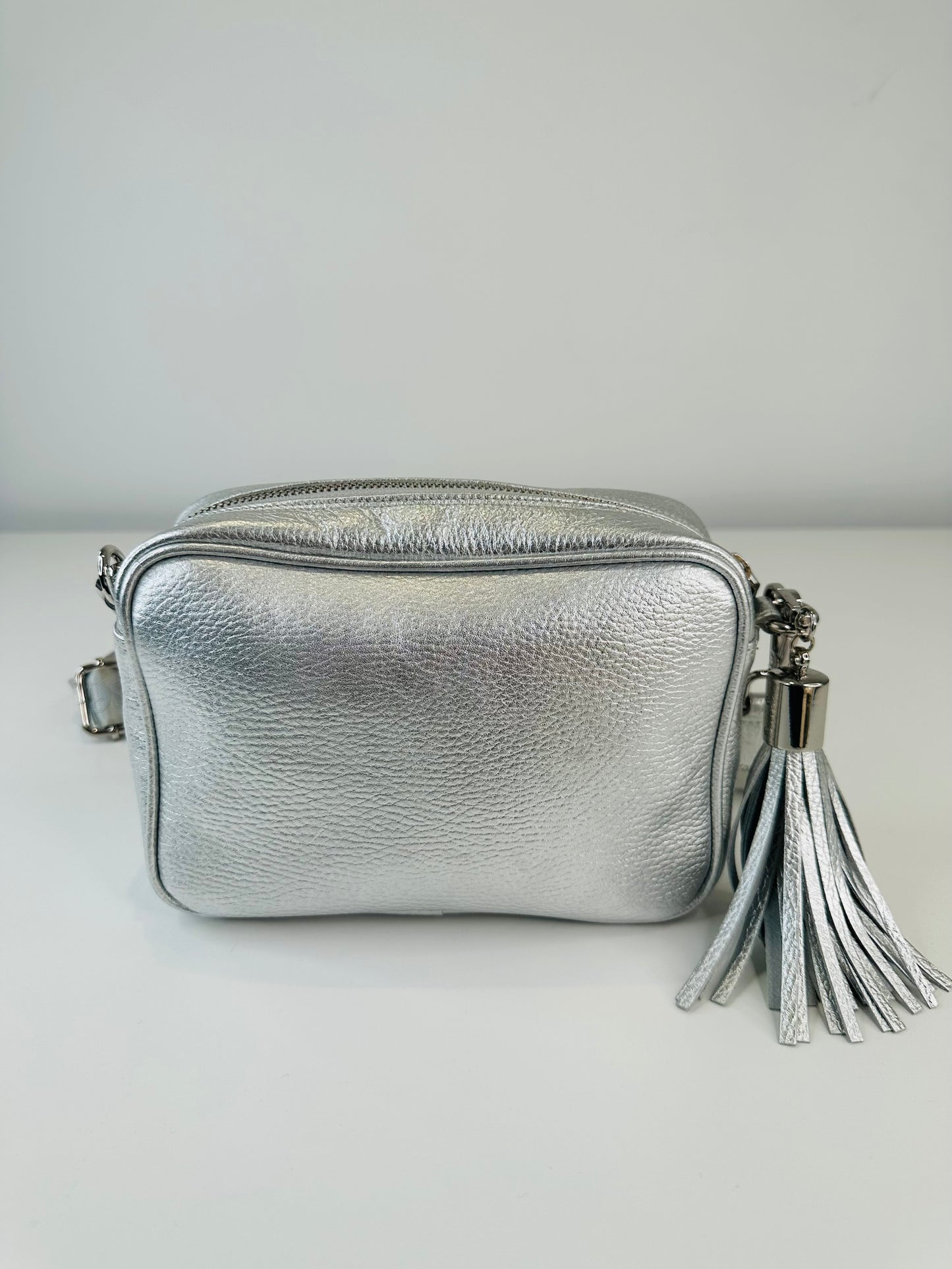 Metallic Leather Crossbody Bag
