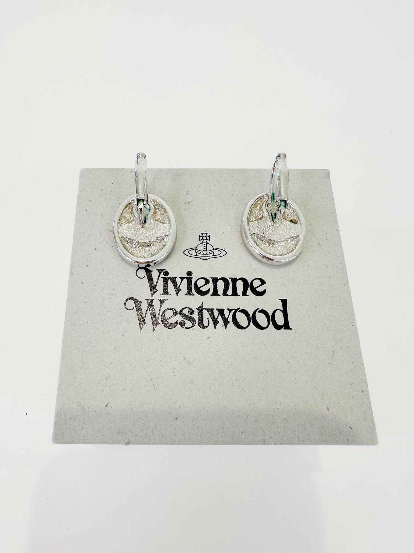 Oval Plate Drop Earrings