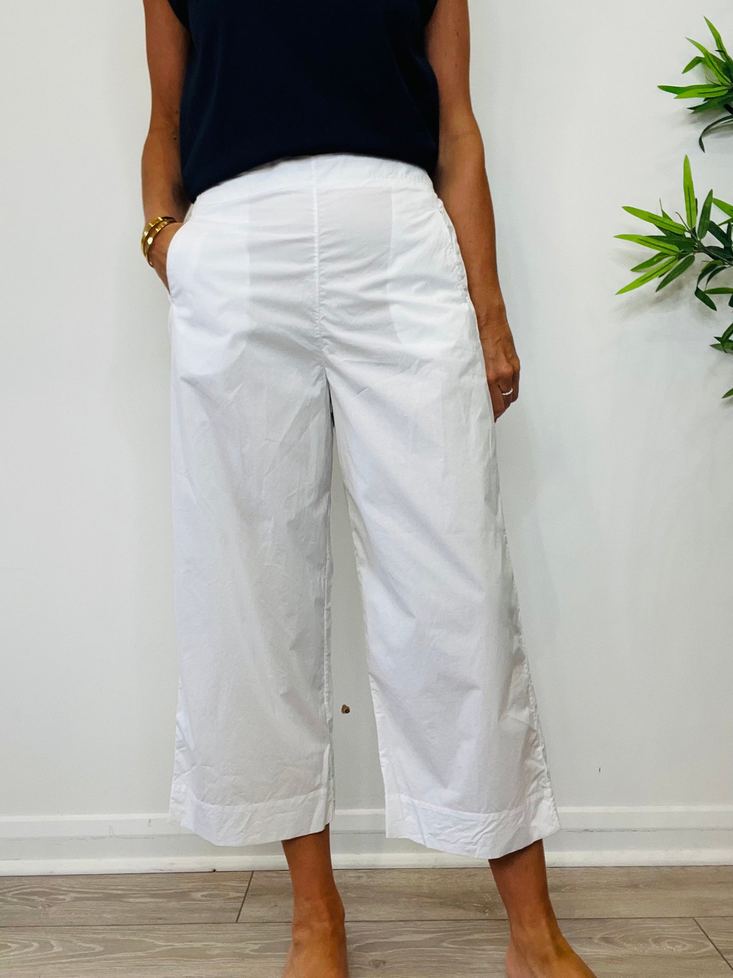 Cropped Cotton Trousers - Size 2