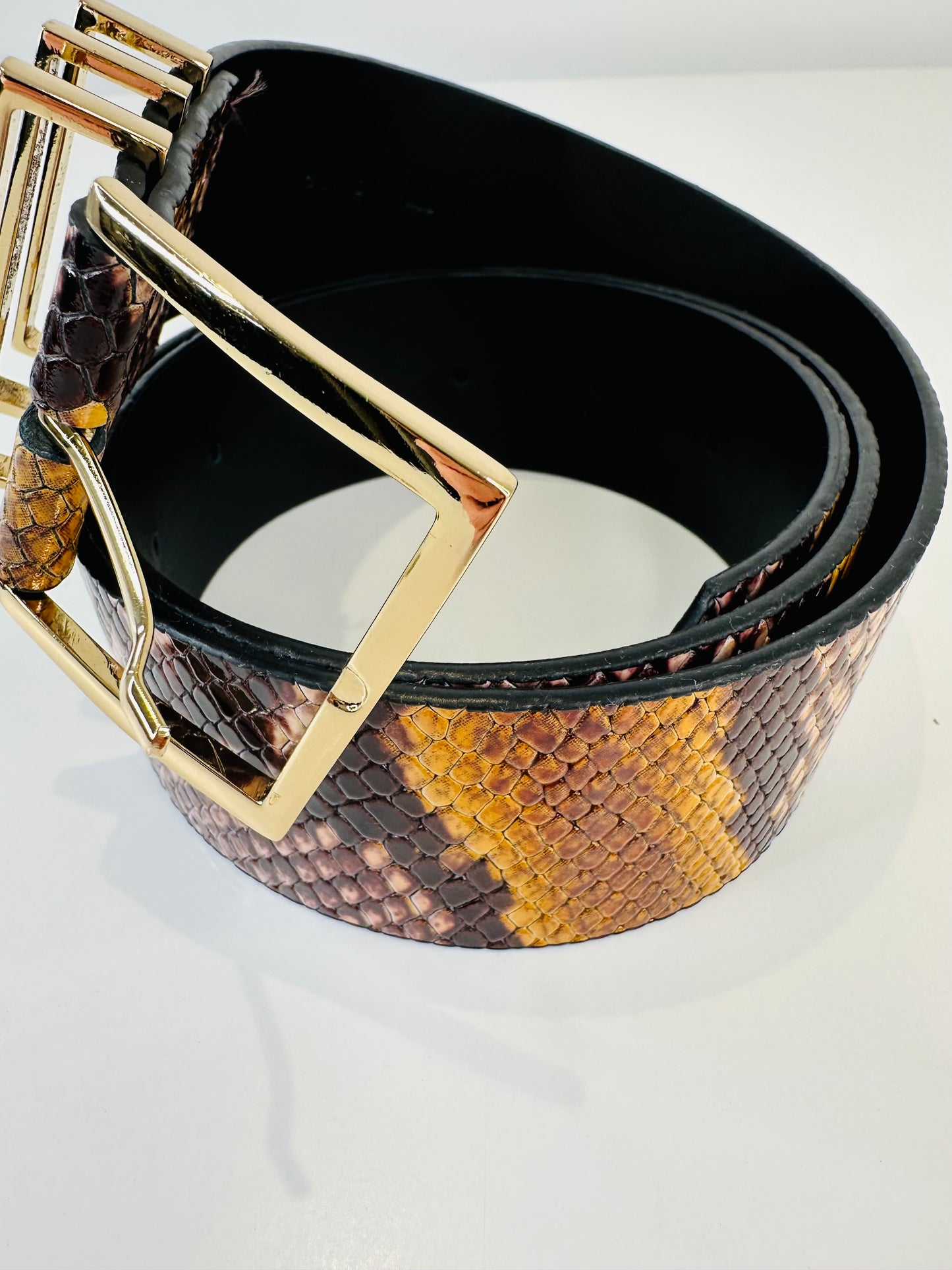 Snakeskin Leather Belt - M/L