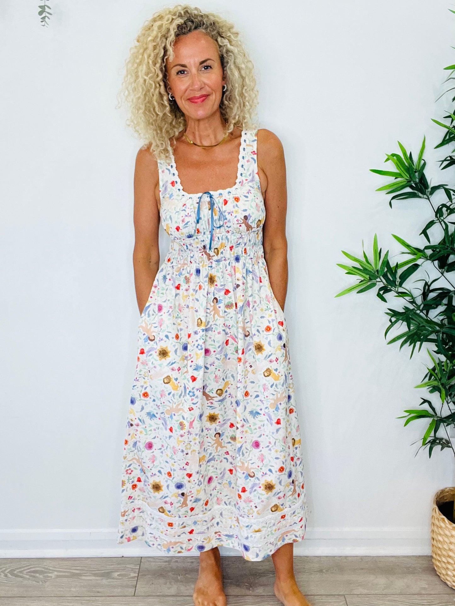 Patterned Iris Dress - Size 8