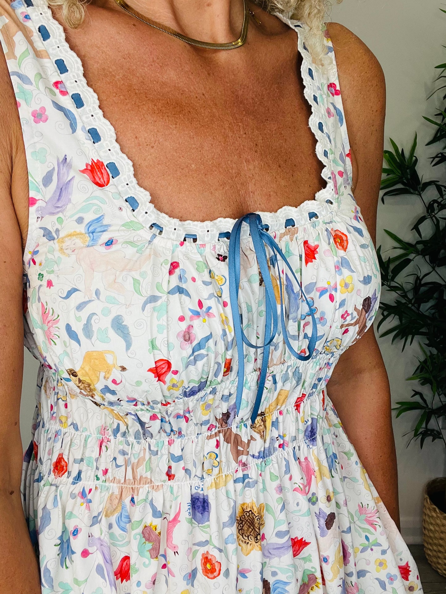 Patterned Iris Dress - Size 8