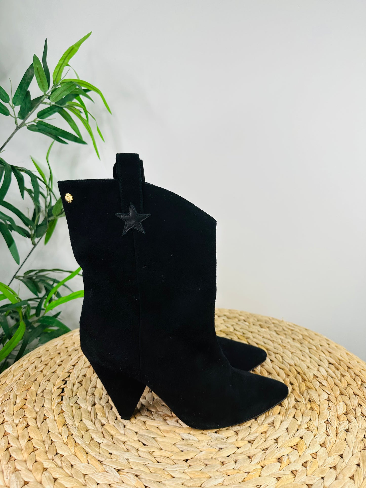 Suede Western Style Boots - Size 39