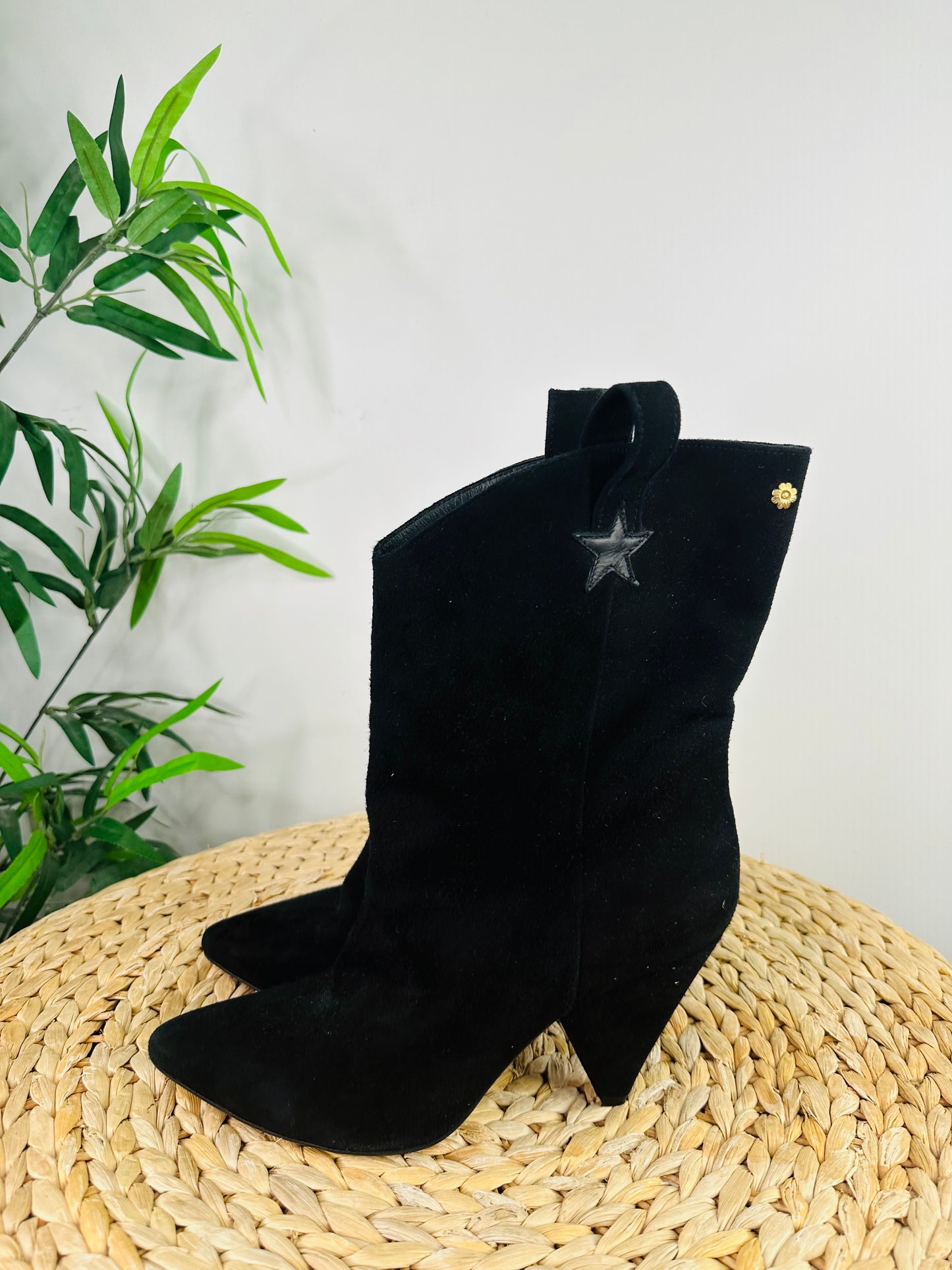 Suede Western Style Boots - Size 39