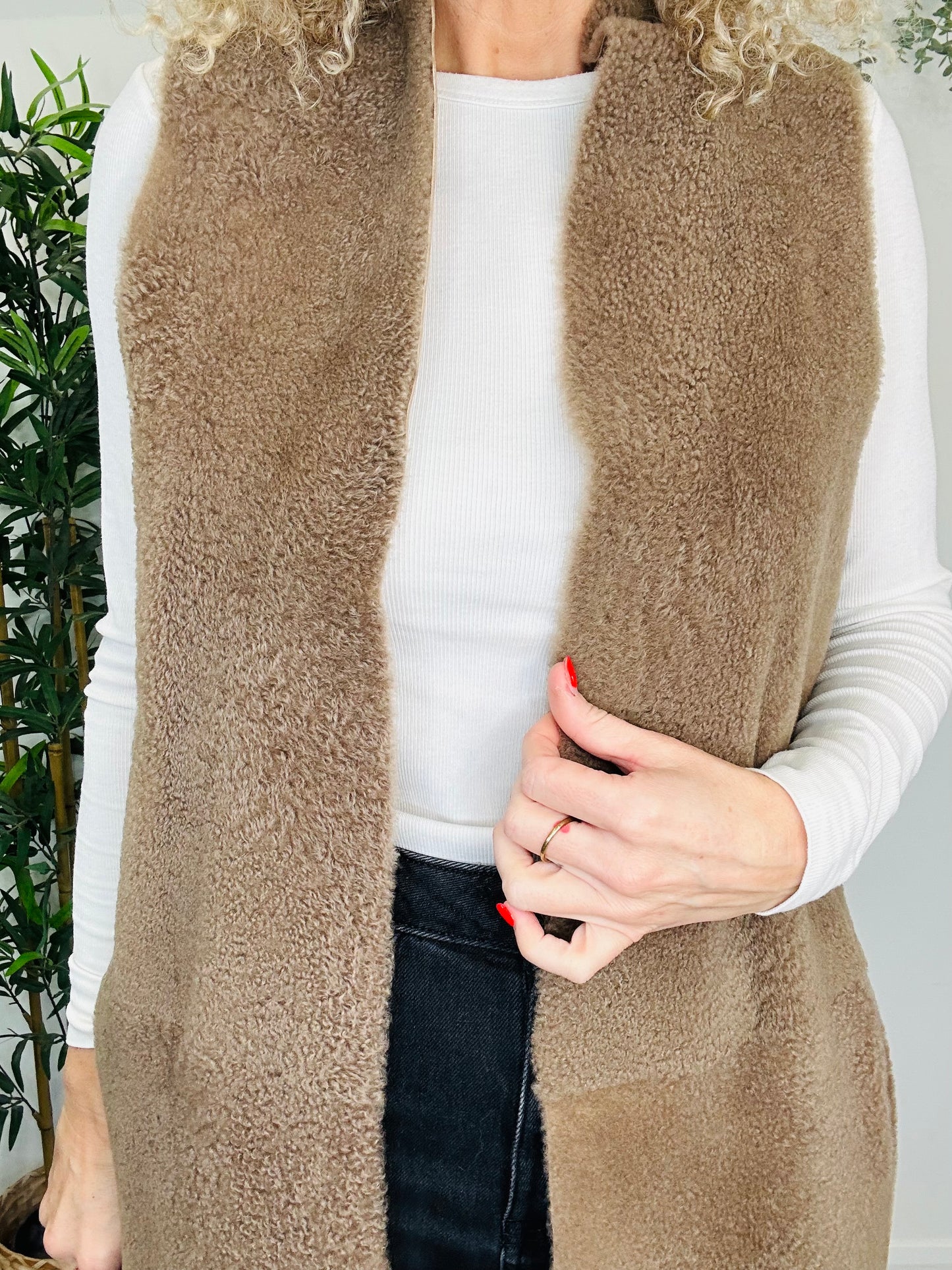 Reversible Sheepskin Gilet - Size S