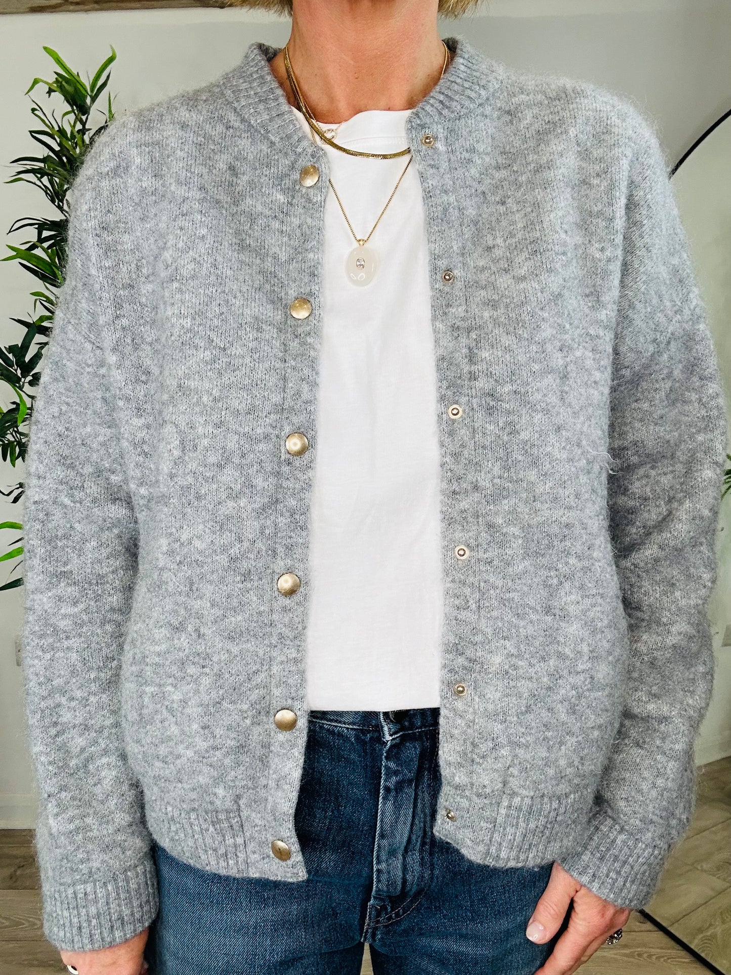 Bomber Style Cardigan - Size M
