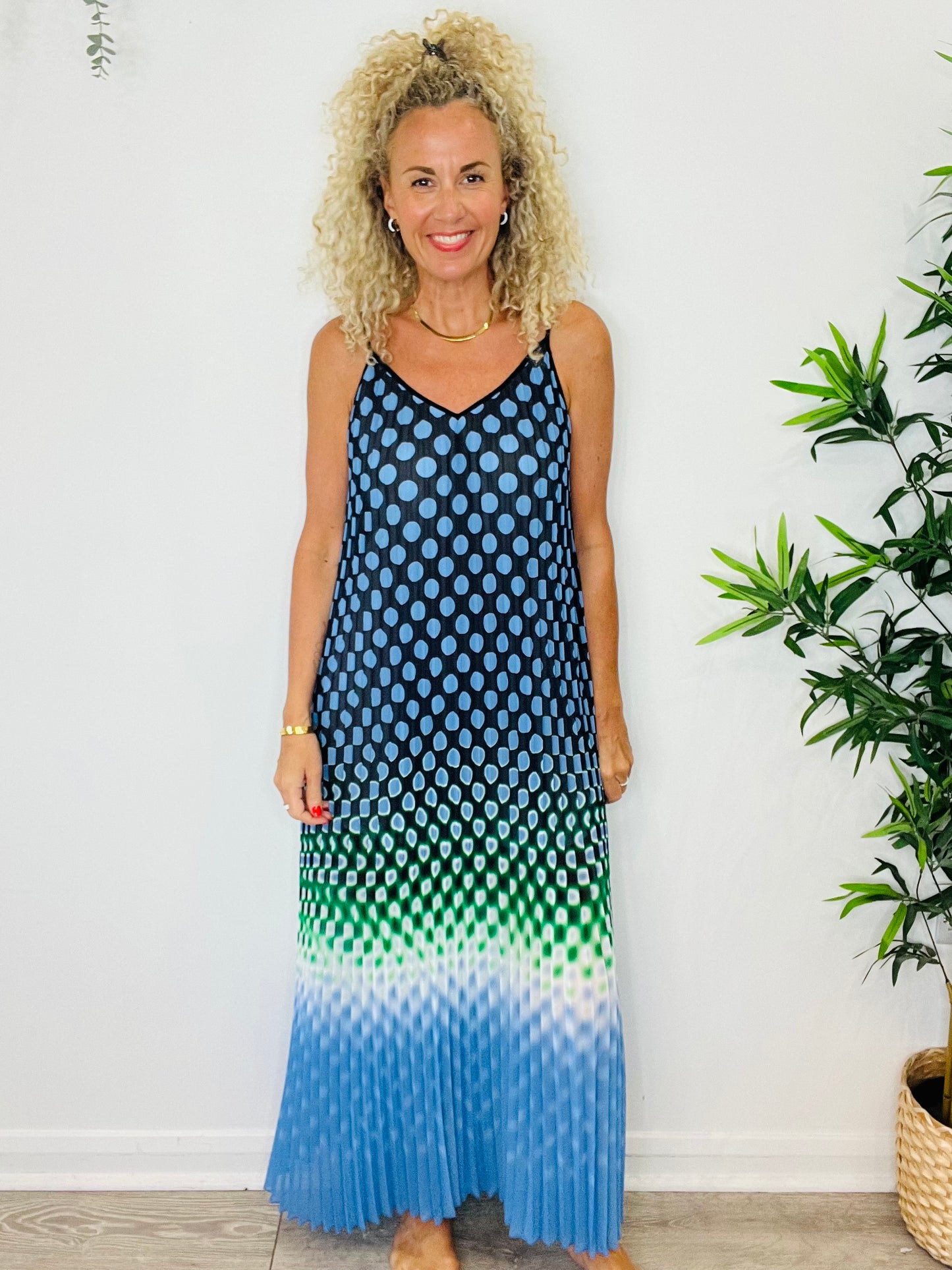 Pleated Maxi Dress - Size 34