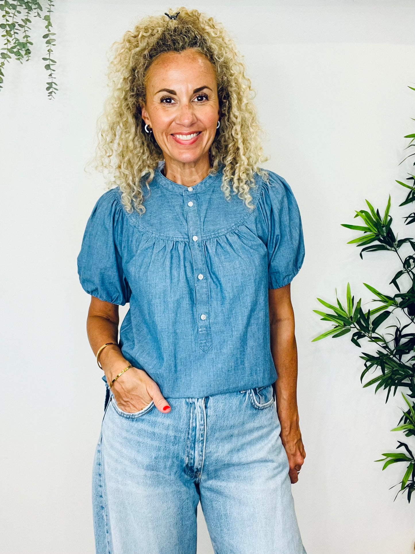 Chambray Blouse - Size S