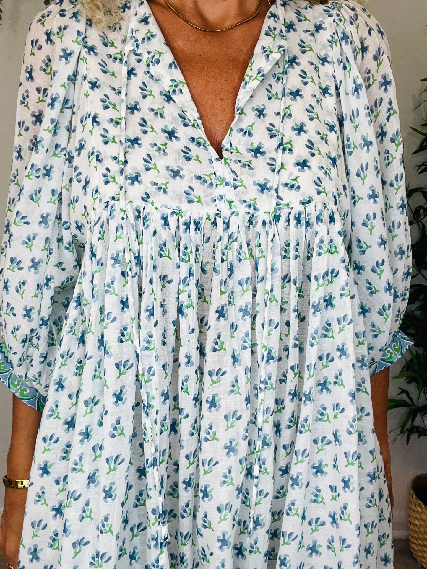 Patterned Cotton Dress - Size S
