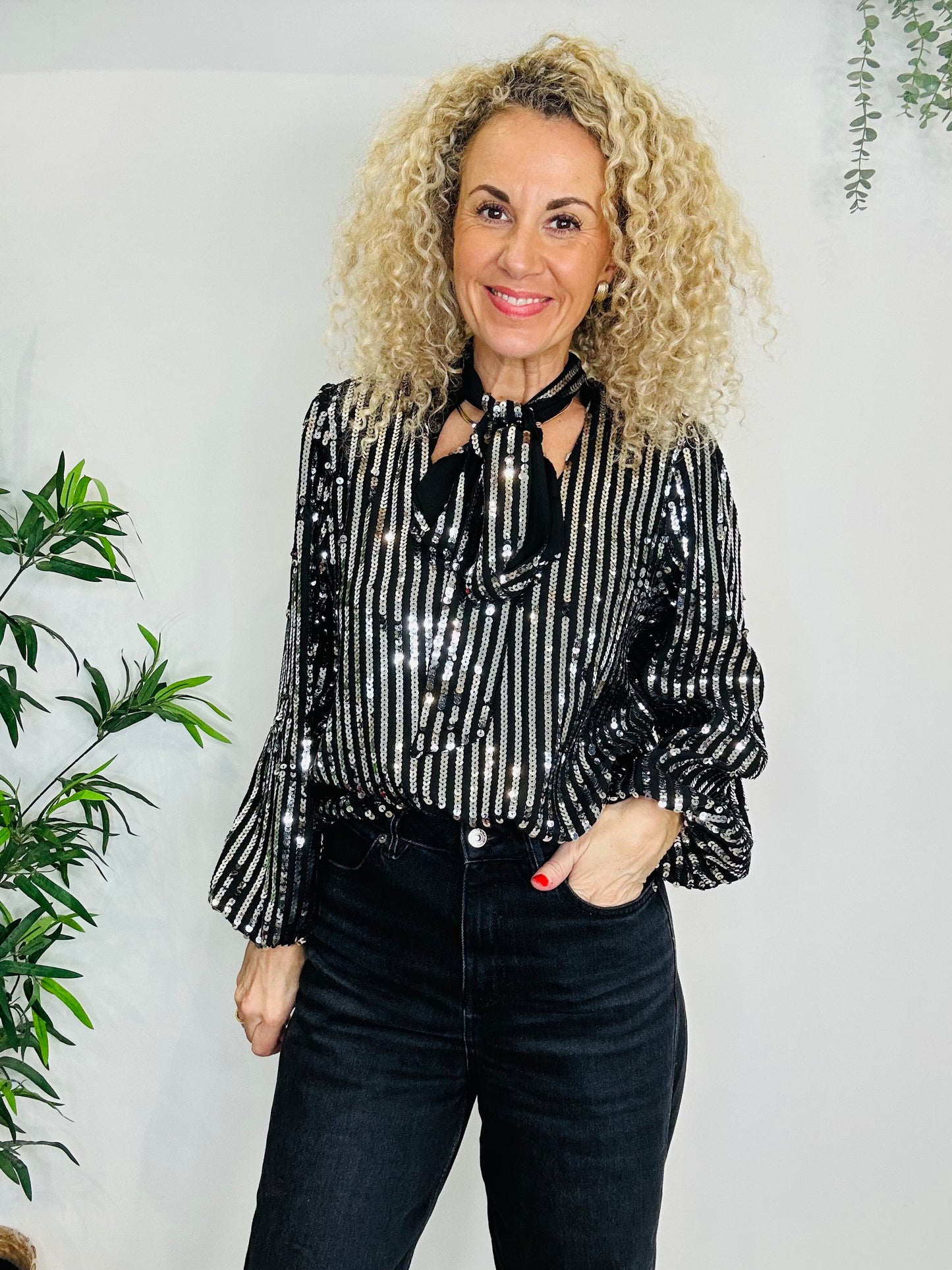 Sequin Moss Blouse - Multiple Sizes