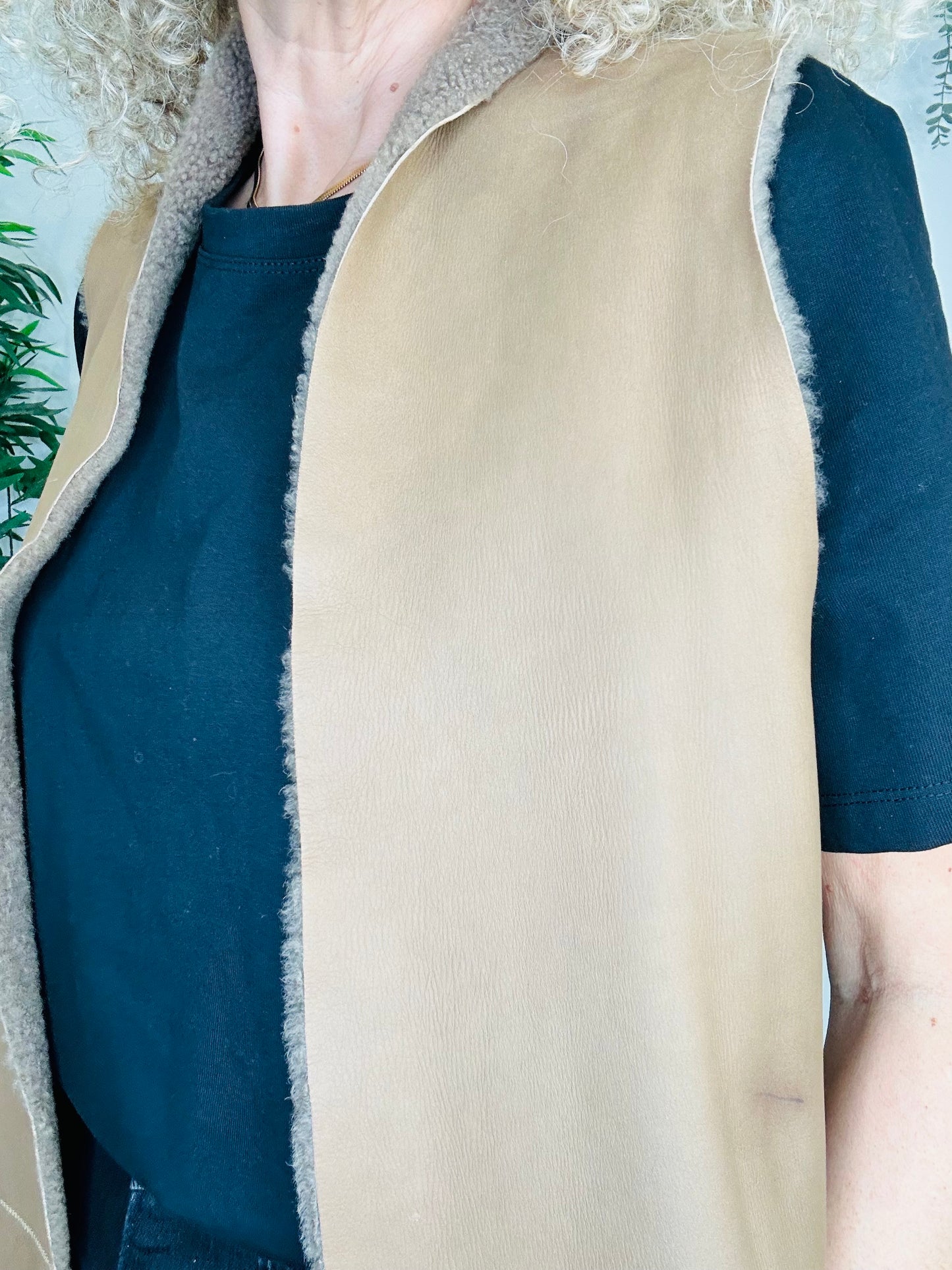 Reversible Sheepskin Gilet - Size S