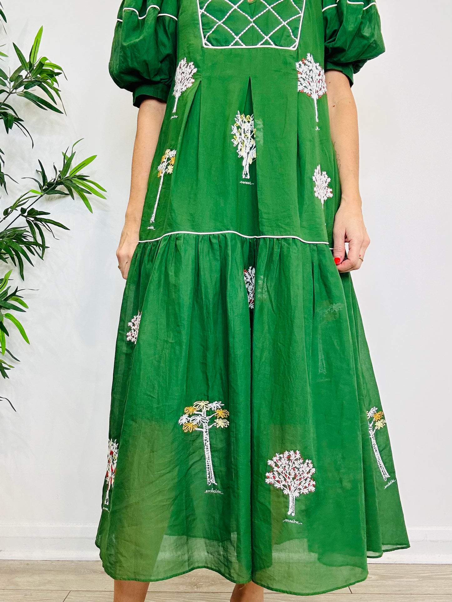 Embroidered Maxi Dress - Size M