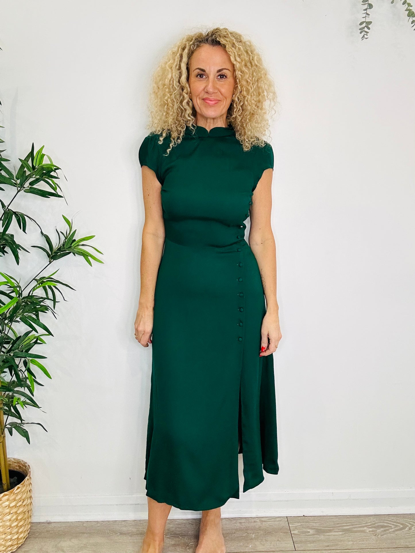 Buttoned Side Dress - Size 8