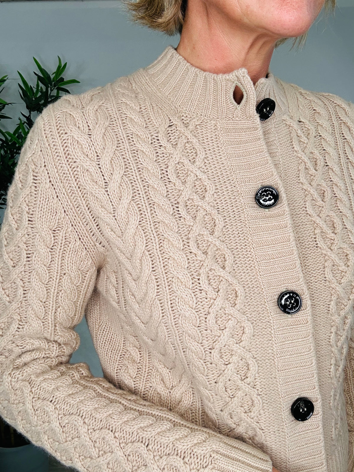 Cable Knit Cardigan - Size S
