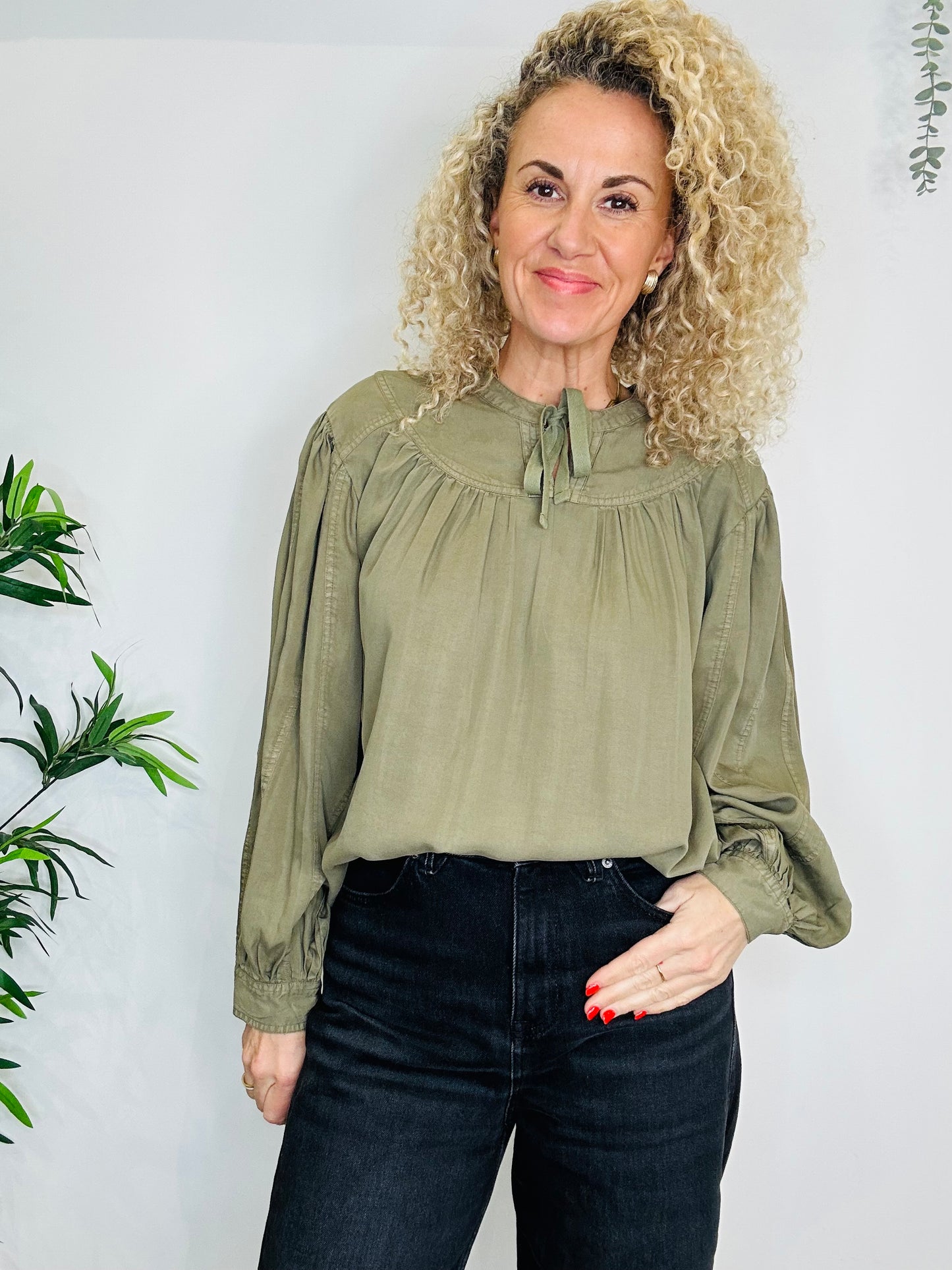 Khaki Blouse - Size L