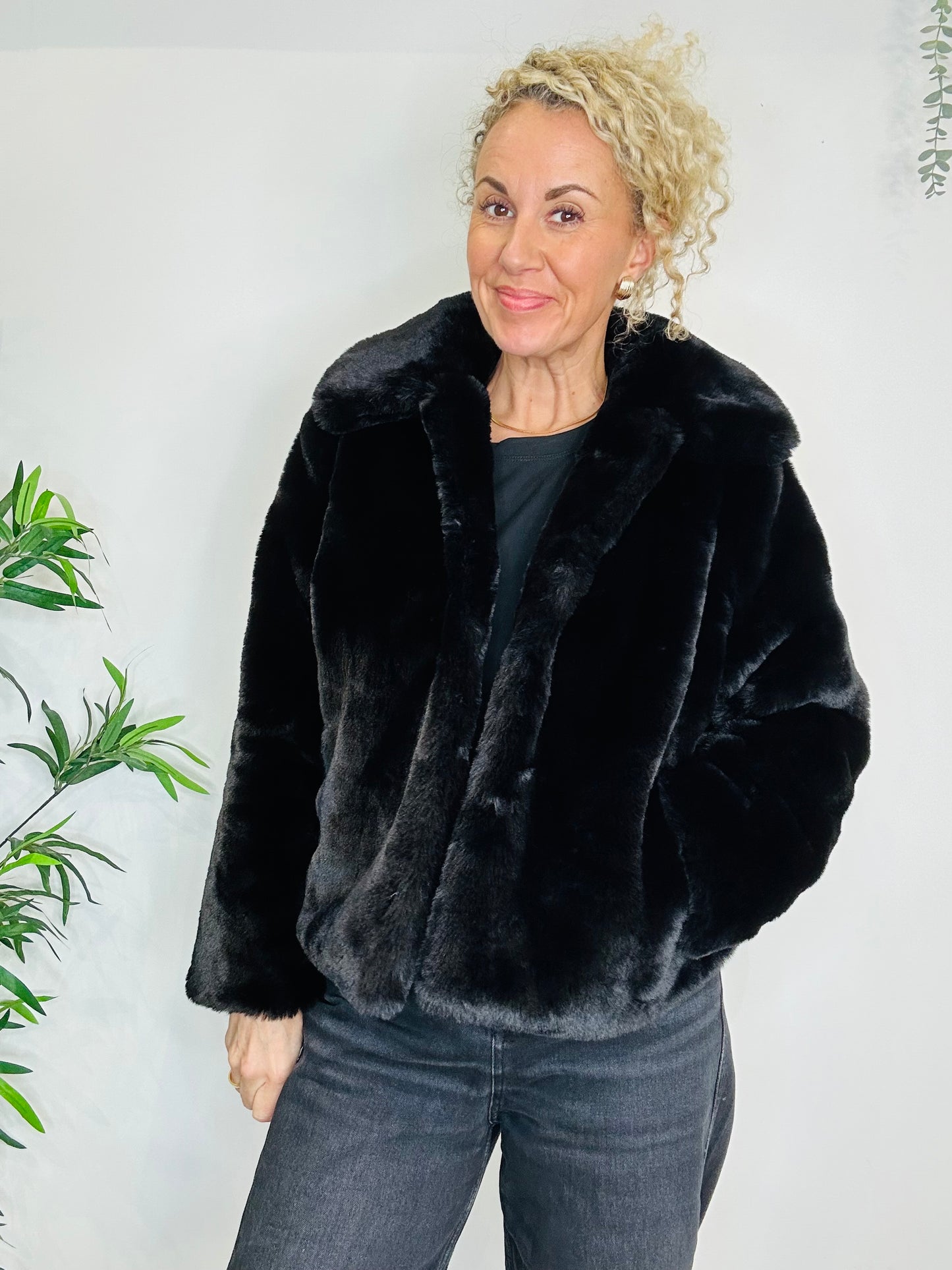 Faux Fur Jacket - Size M