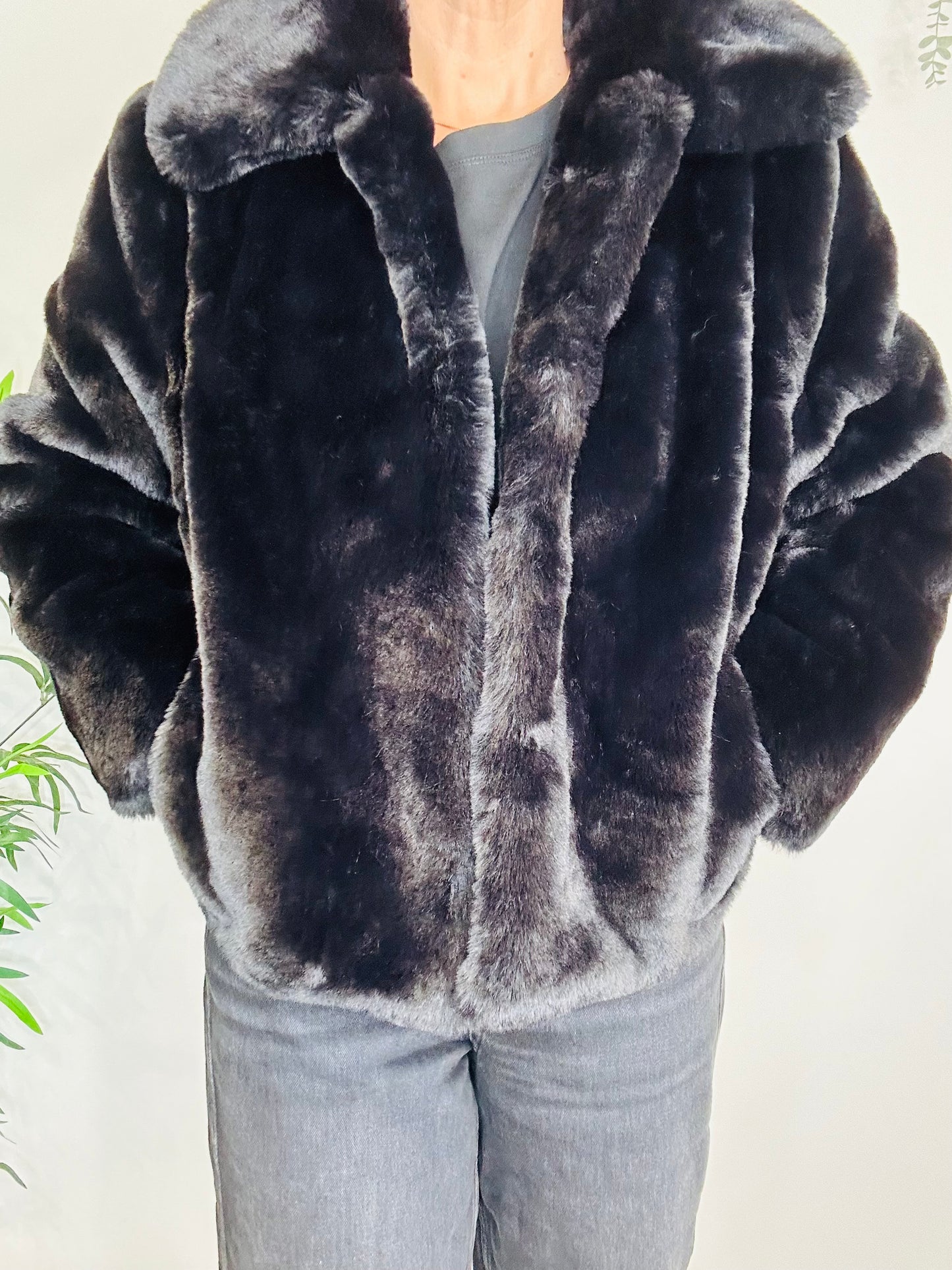 Faux Fur Jacket - Size M