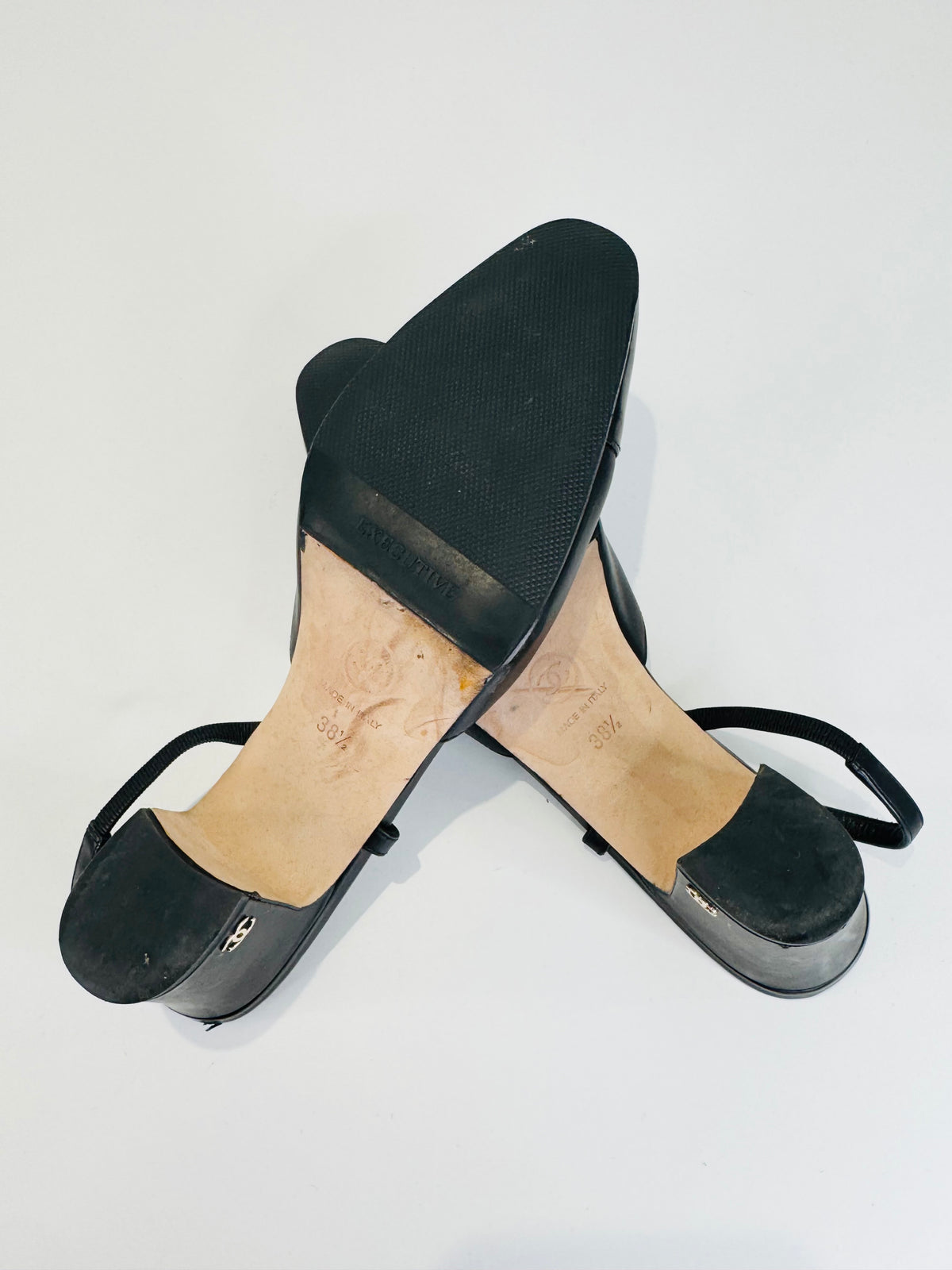 Leather Slingback Pumps - Size 38.5