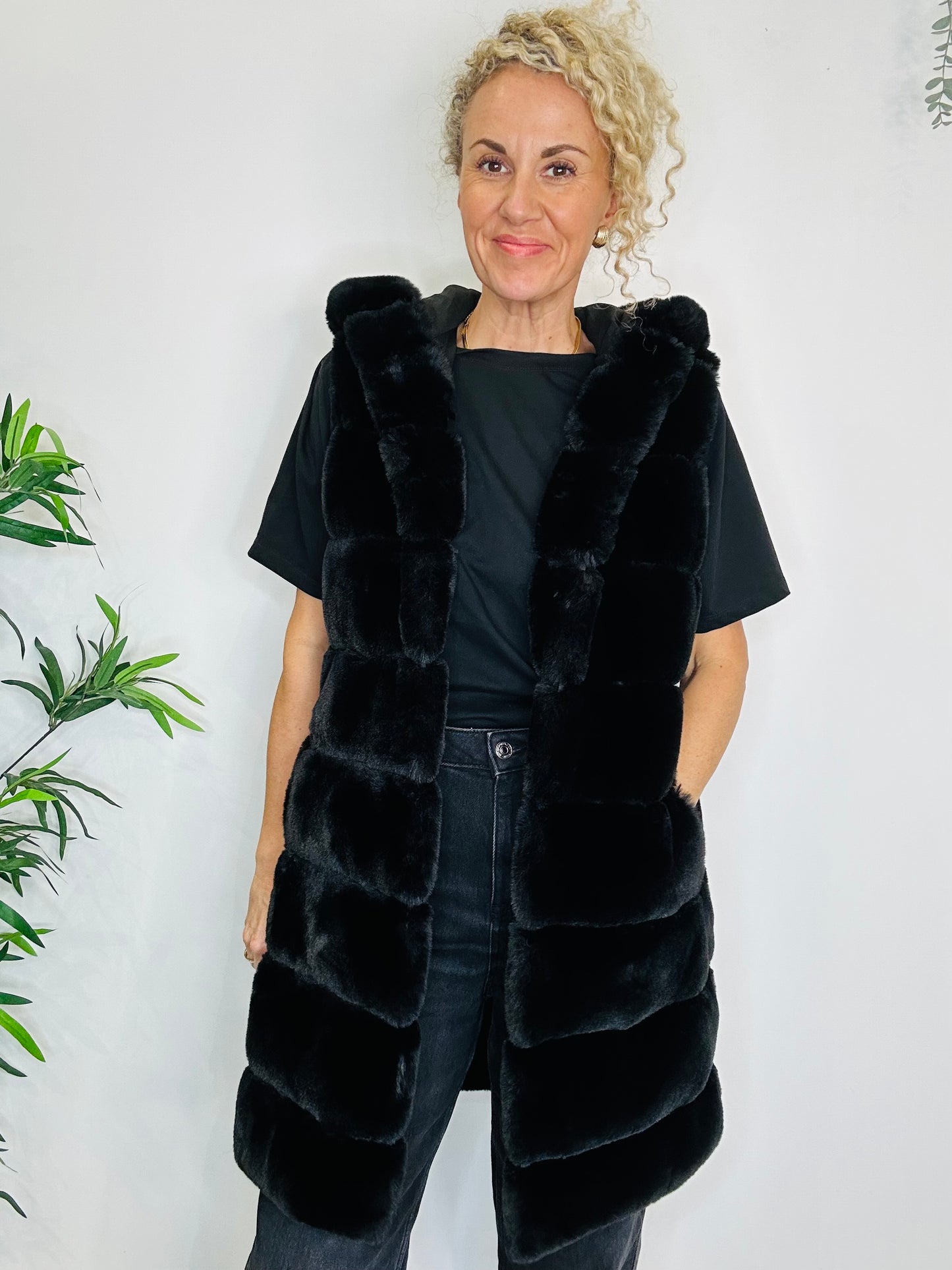 Faux Fur Gilet - Size S