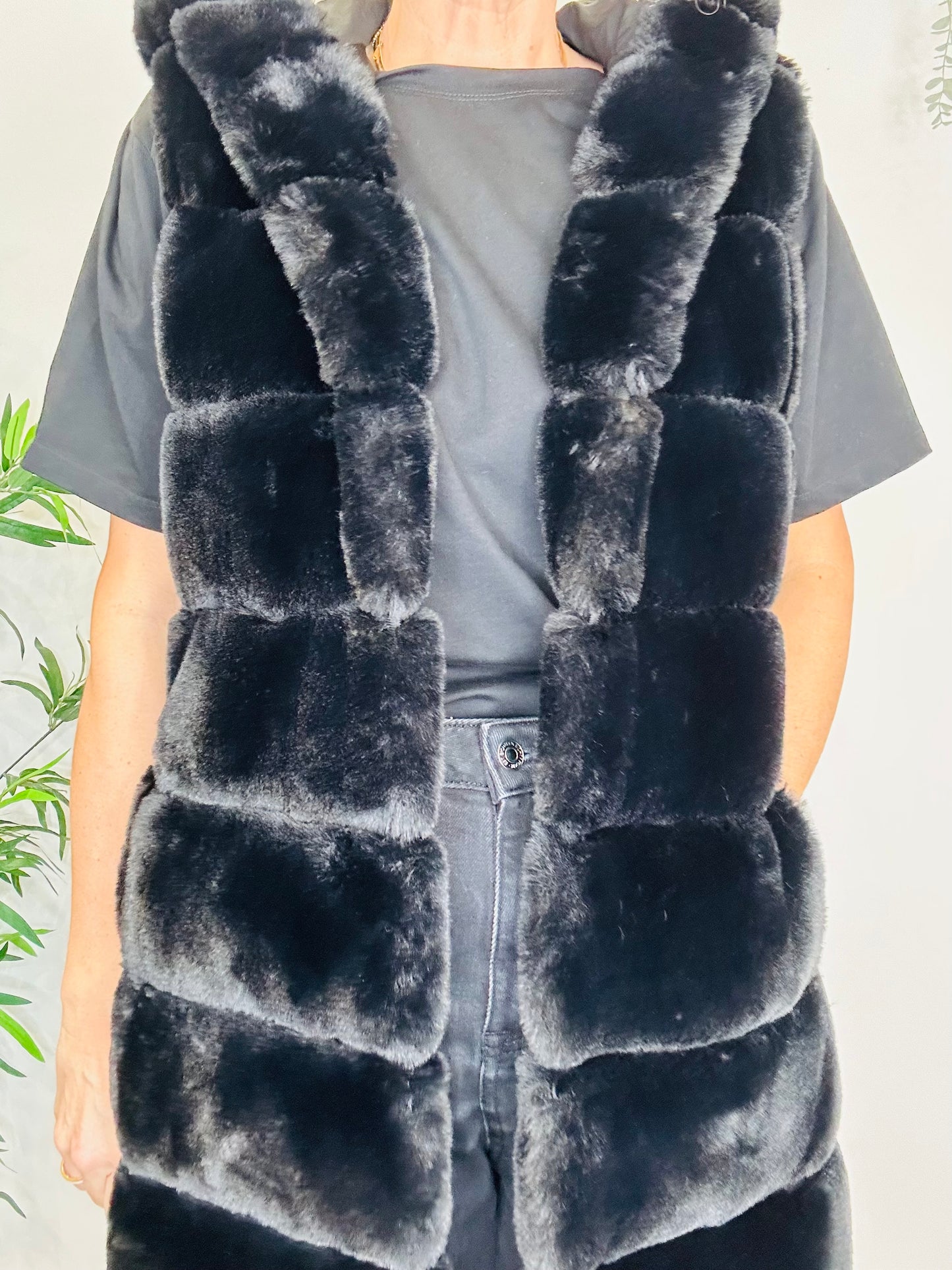 Faux Fur Gilet - Size S