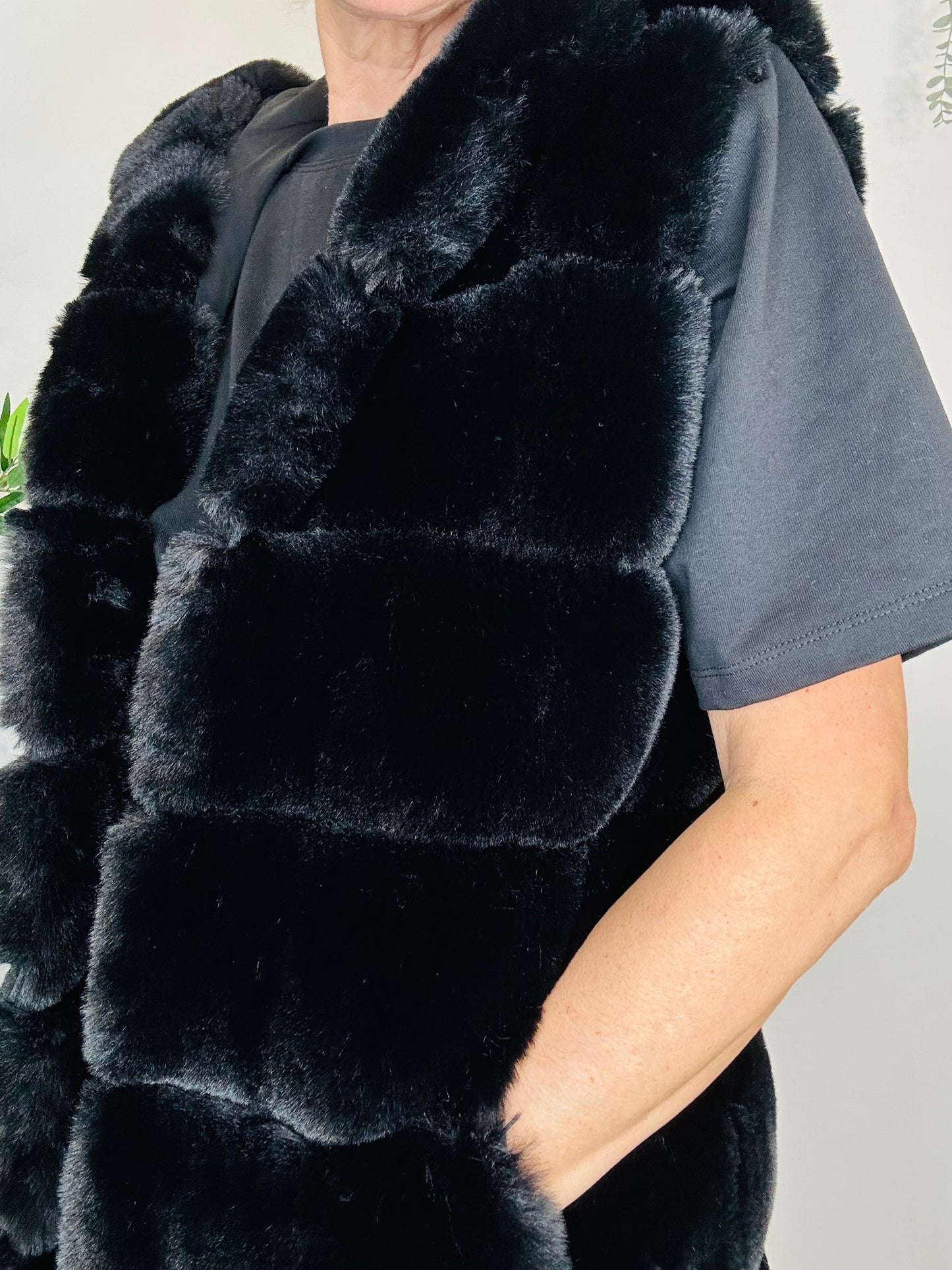 Faux Fur Gilet - Size S