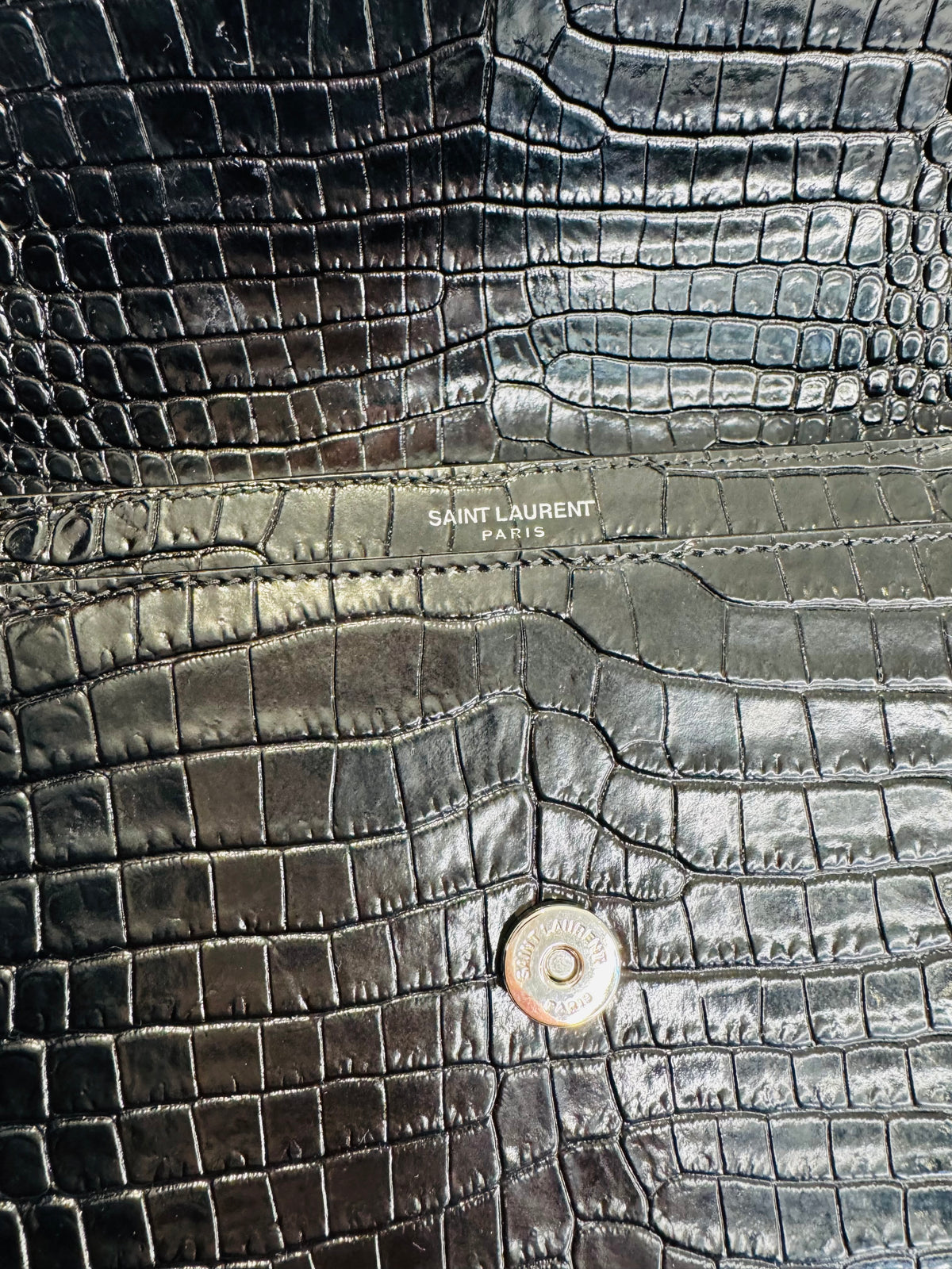 Medium Sunset Croc Embossed Leather Bag