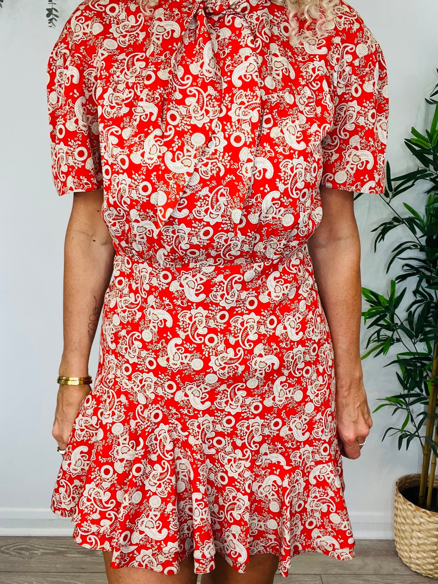 Patterned Short Dress - Size 40