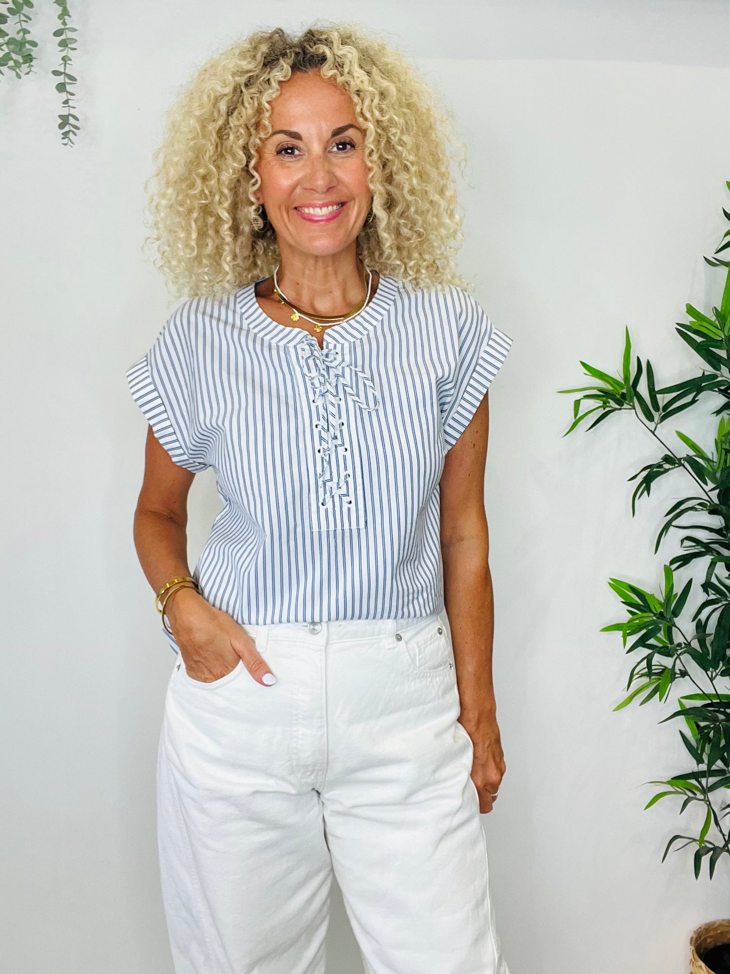 Striped Cotton Top - Size 8
