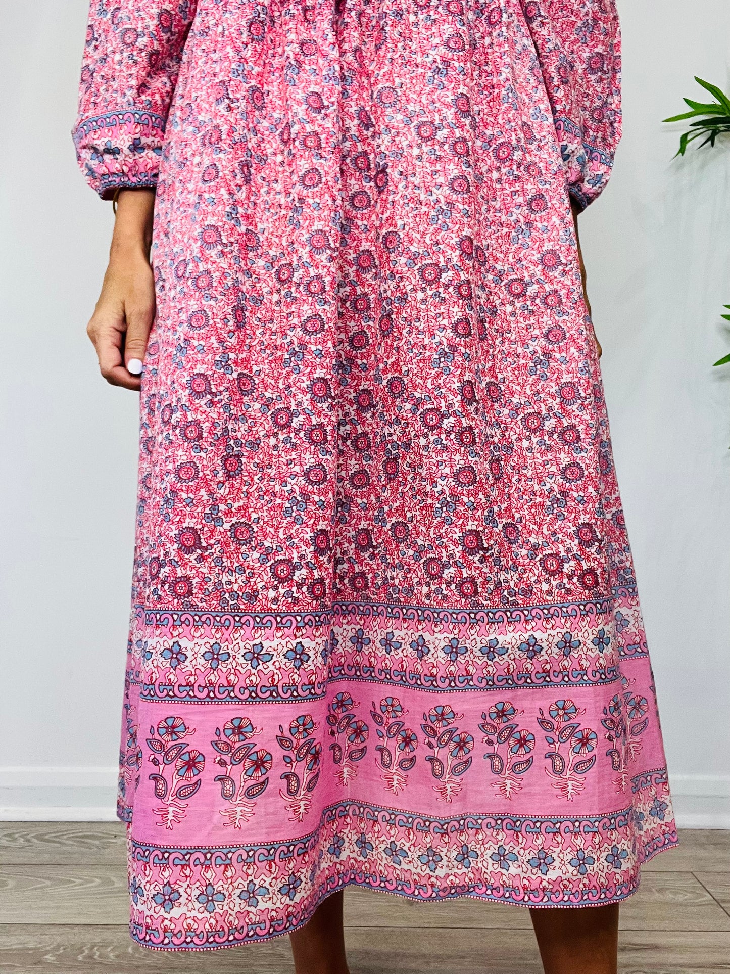 Patterned Cotton Dress - Size M