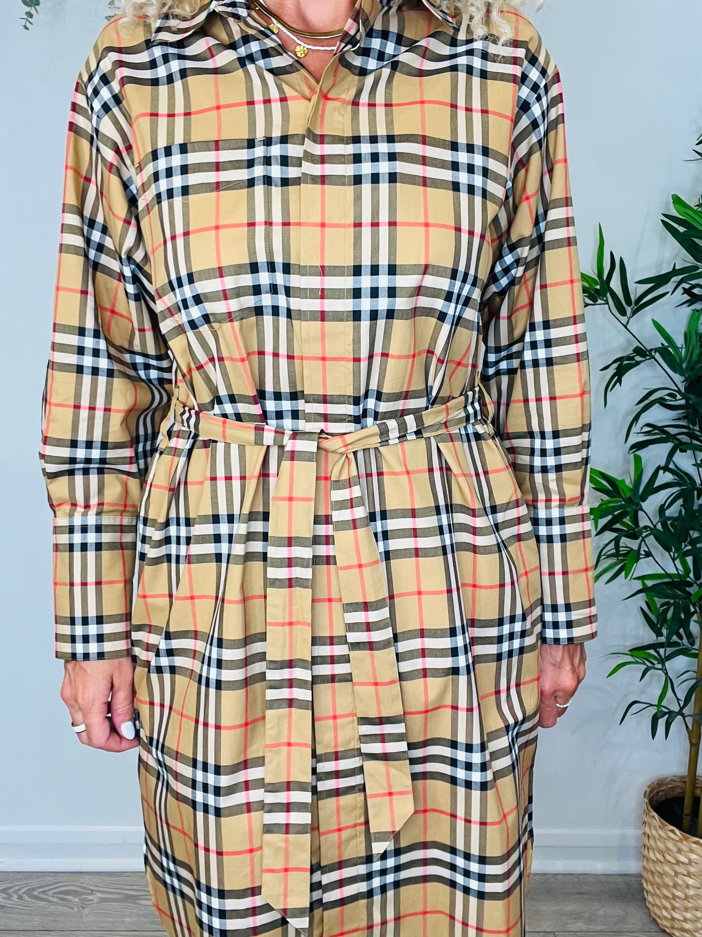 Check Shirt Dress - Size 8