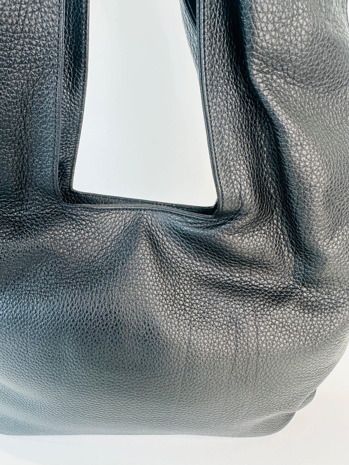 Grained Leather Hobo Bag
