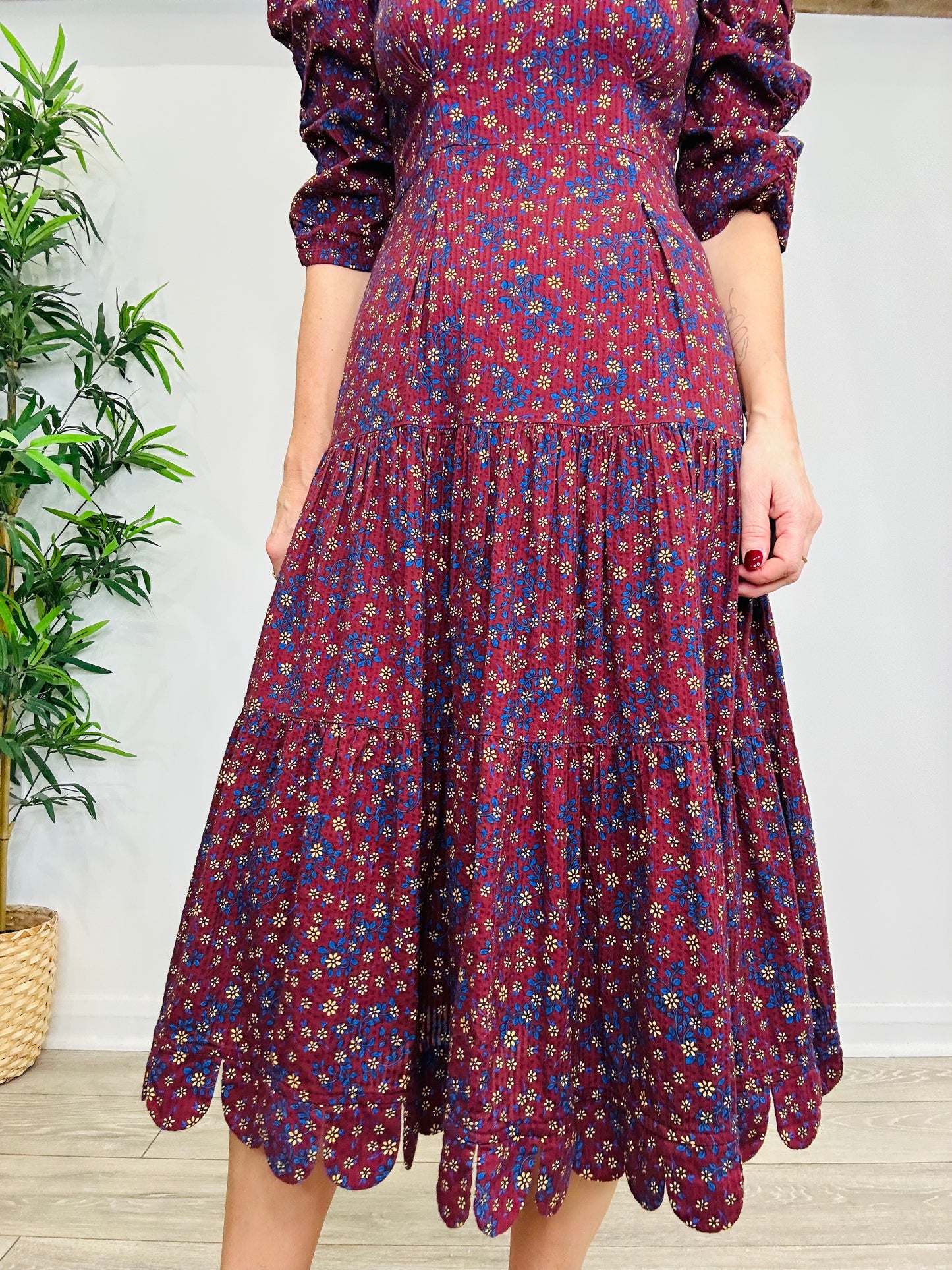 Floral Midi Dress - Size 34