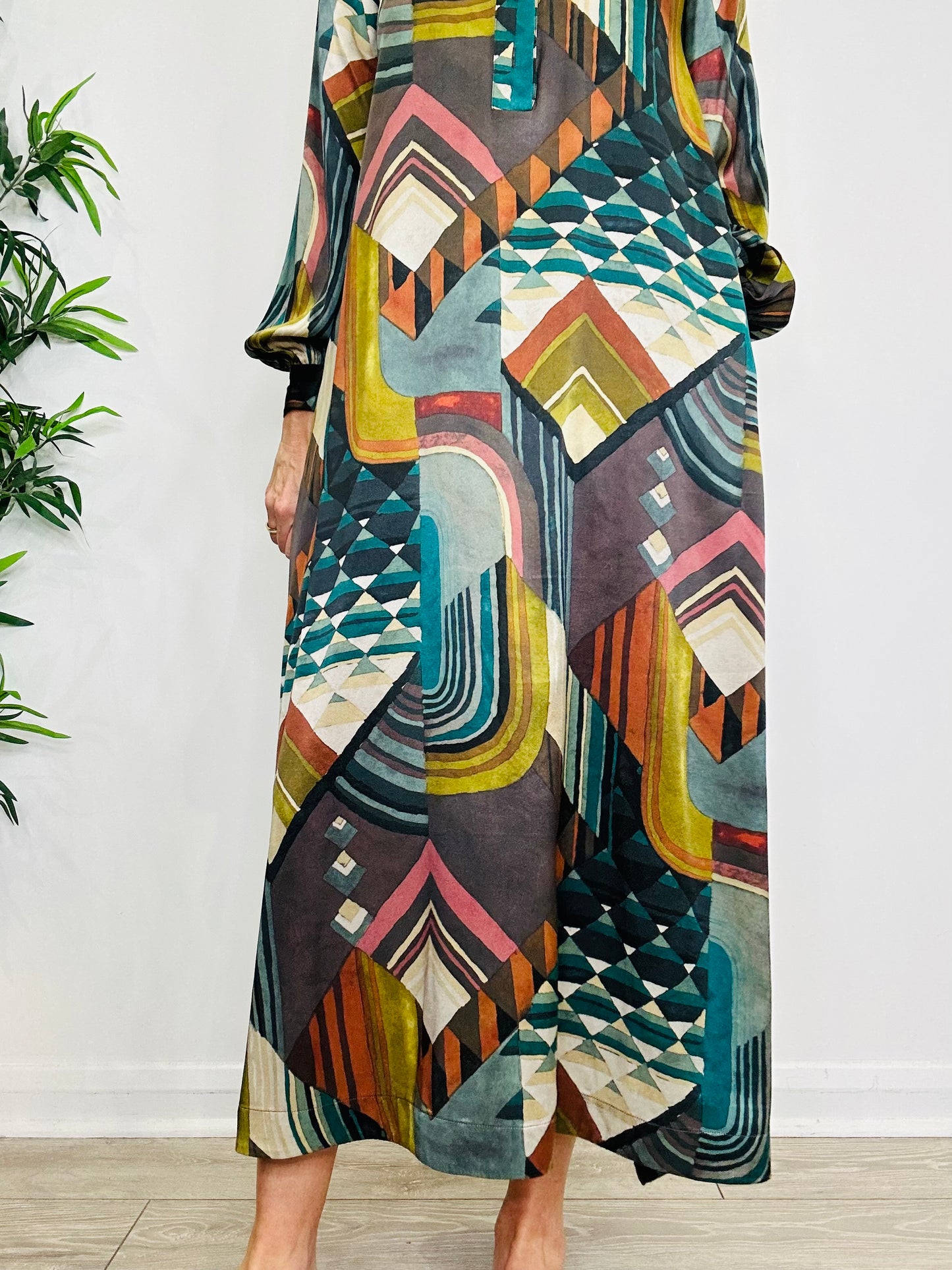 Silk Maxi Dress - Size XS