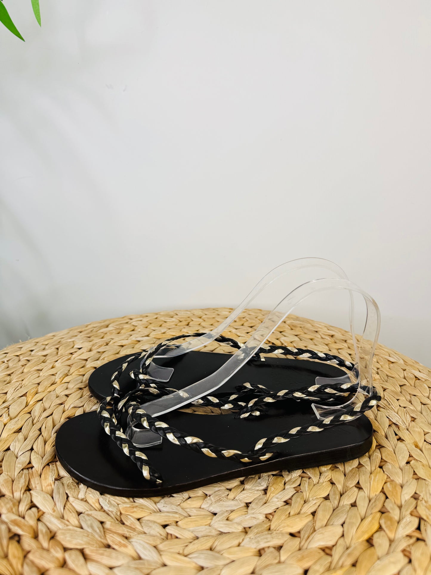 Braided Leather Sandals - Size 38