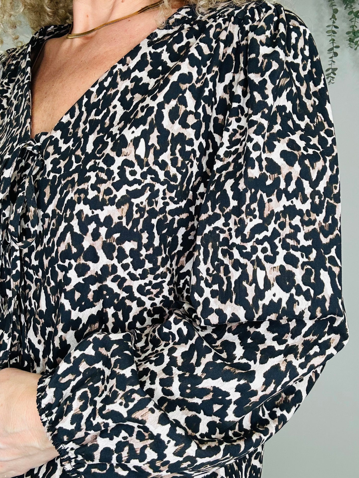 Leopard Print Blouse - Size 12