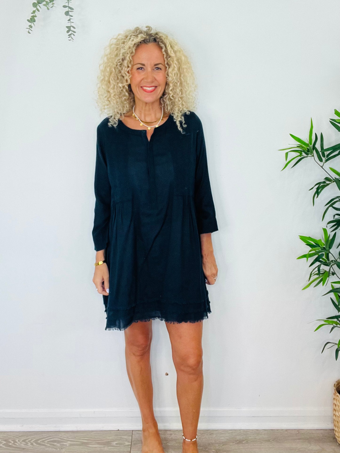 Short Embroidered Dress - O/S